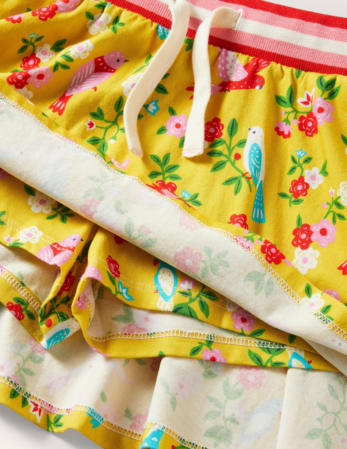 Printed Jersey Skort-Sweetcorn Yellow Parrots - Image 3