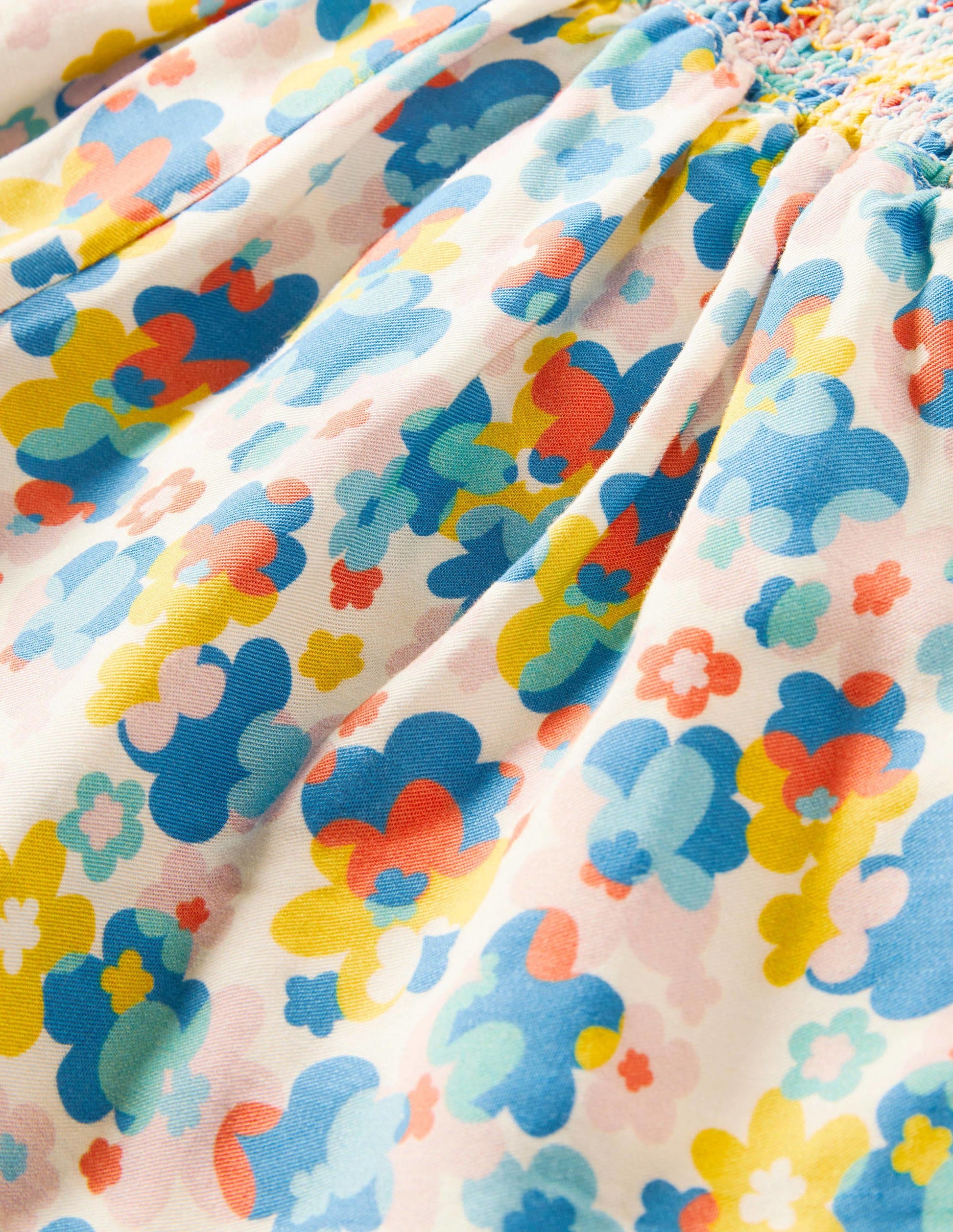 Shirred Waist Culottes-Multi Happy Ditsy Floral-2