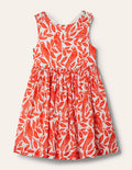 Cross-back Dress-Strawberry Tart Red Parrot