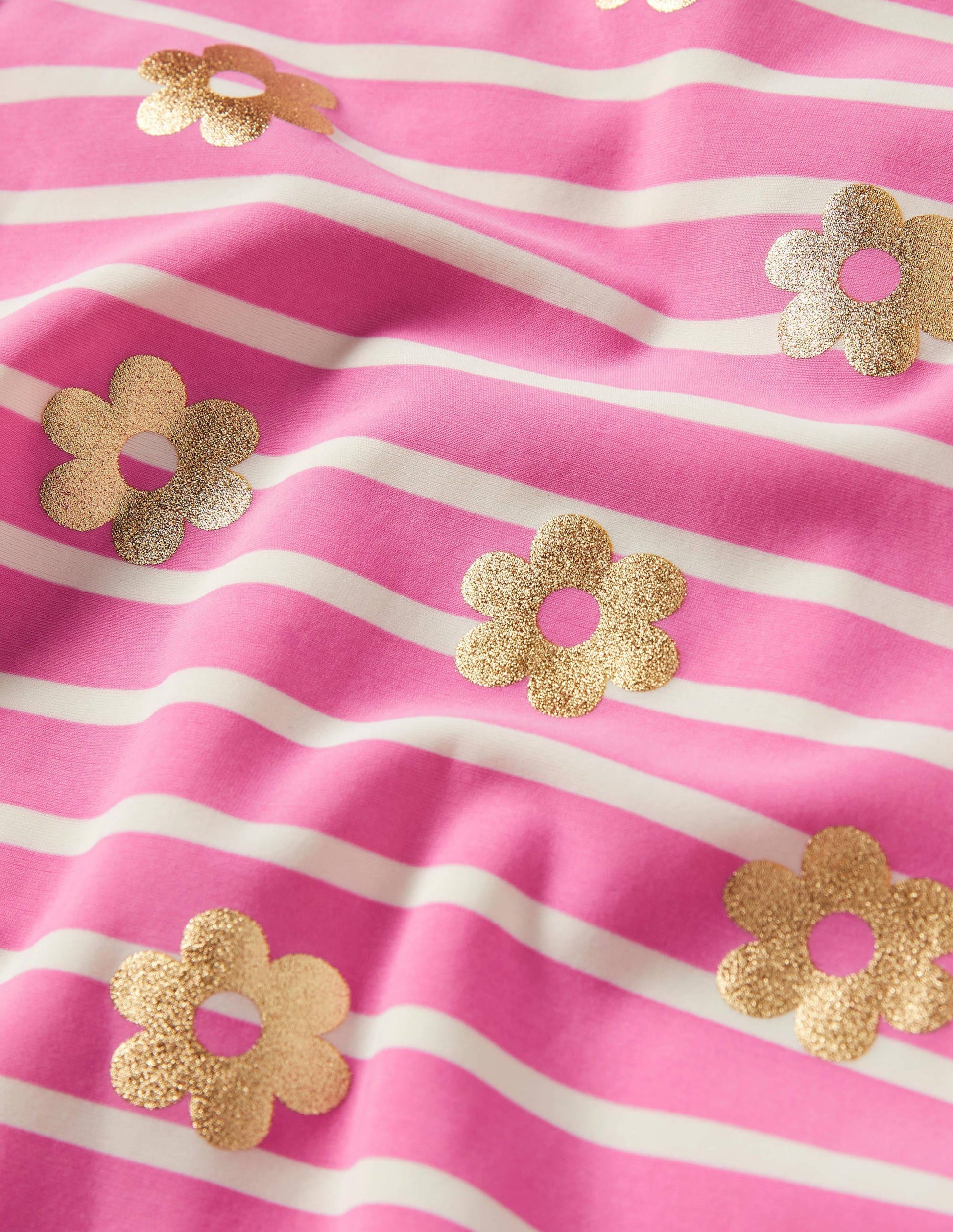 Frilly Cross-back Swimsuit-Strawberry Pink Foil Daisy-3