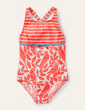 Hotchpotch Cross-back Swimsuit-Watermelon Red Parrot