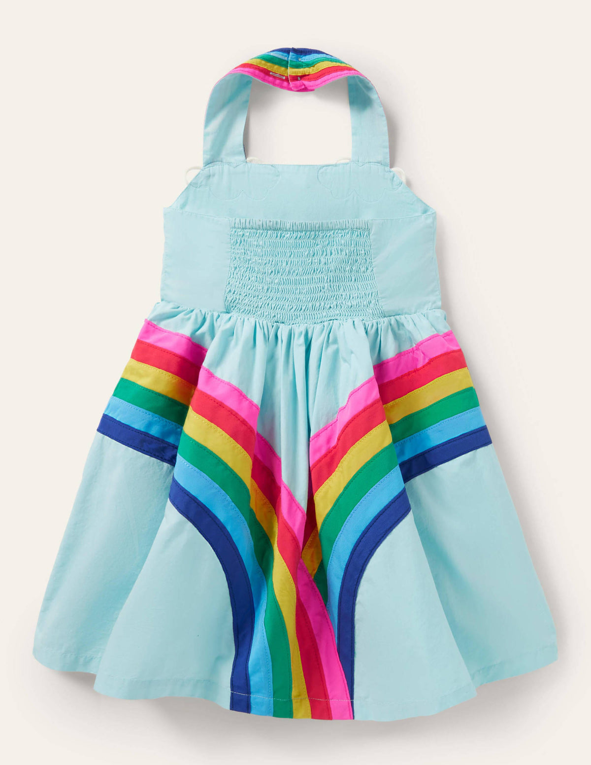Rainbow Halter Neck Dress-Georgian Blue Rainbow - Image 2