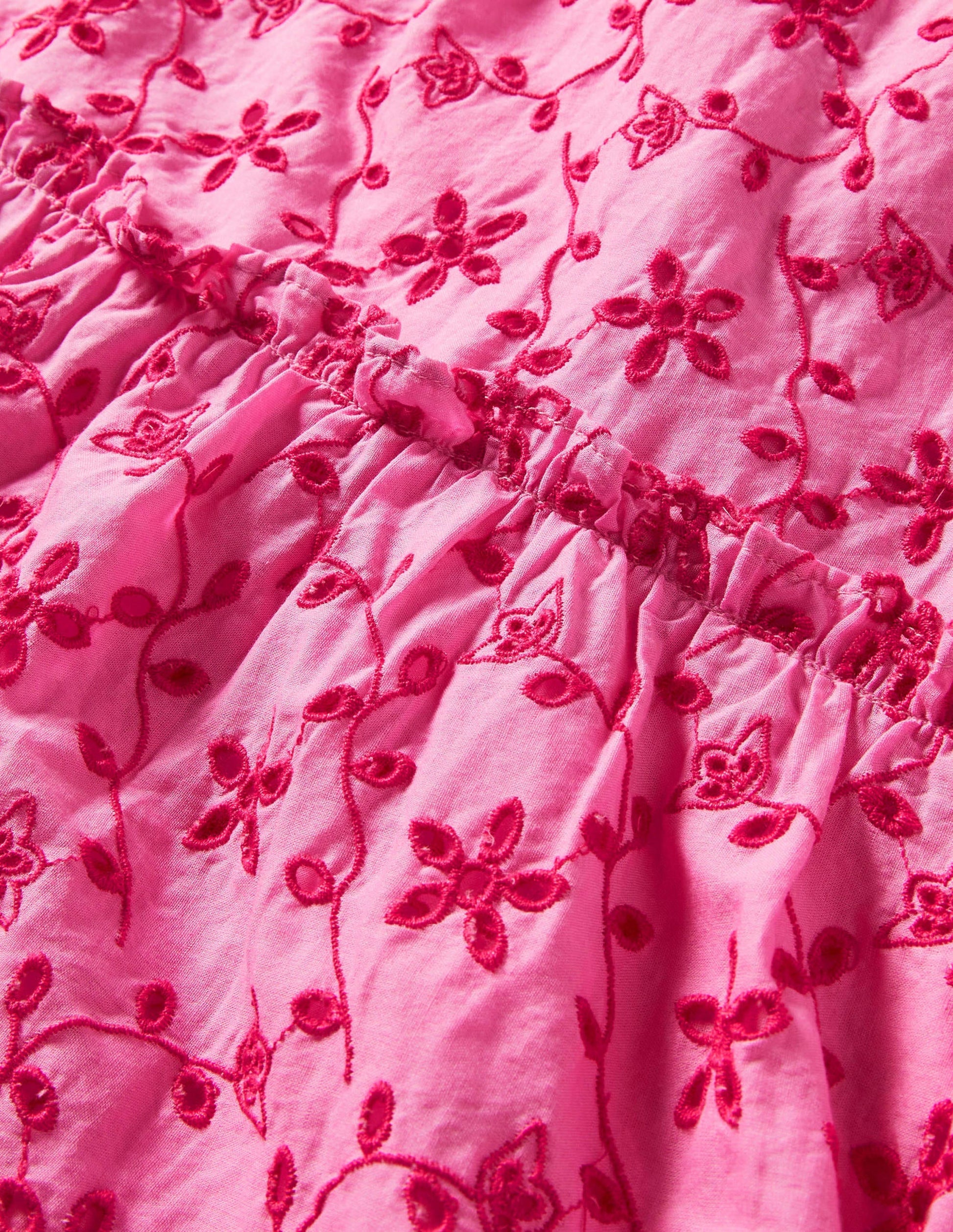 Tiered Midi Dress-Bright Petal Pink Broderie-3
