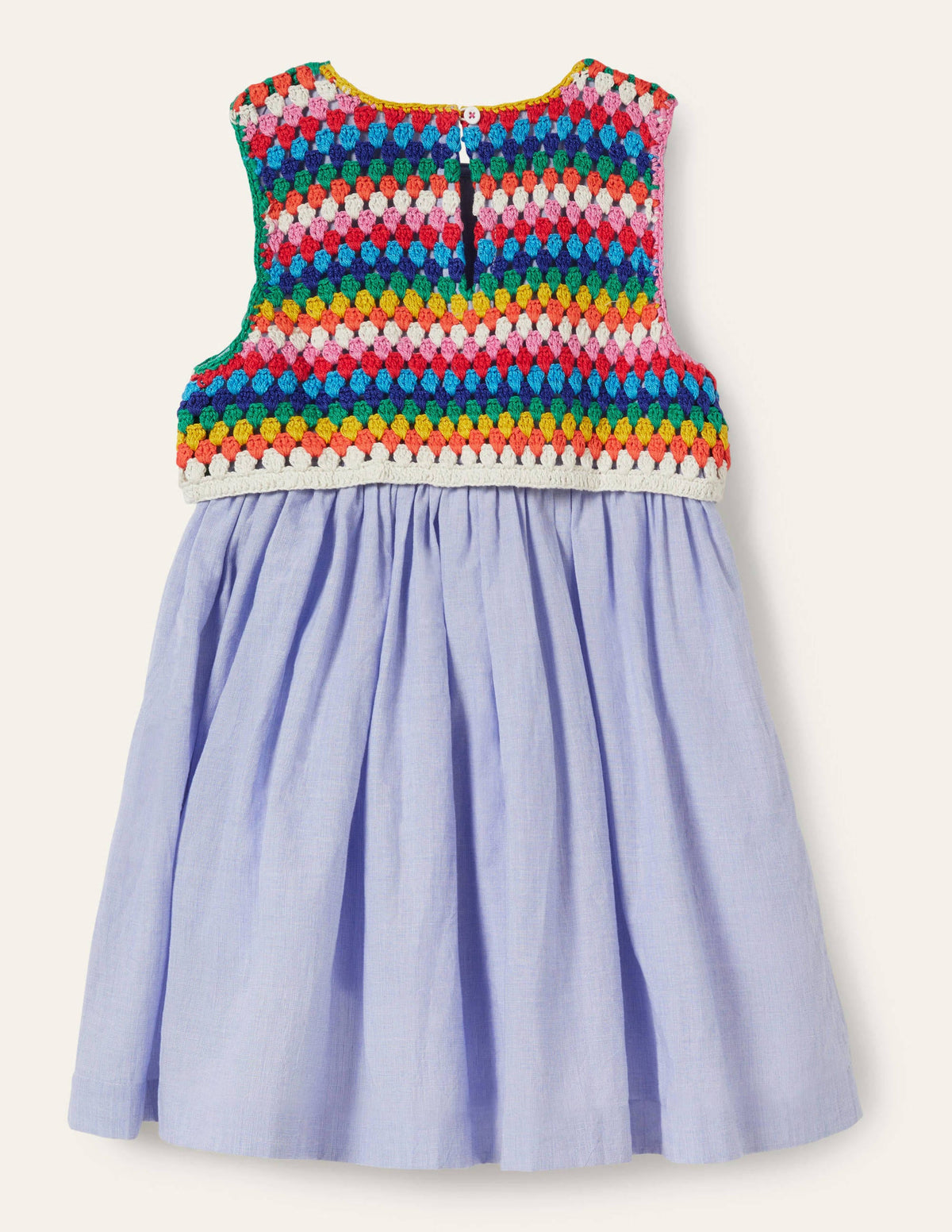 Crochet Detail Dress-Chambray - Image 2
