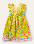 Bow Back Dress-Sweetcorn Yellow Tropical
