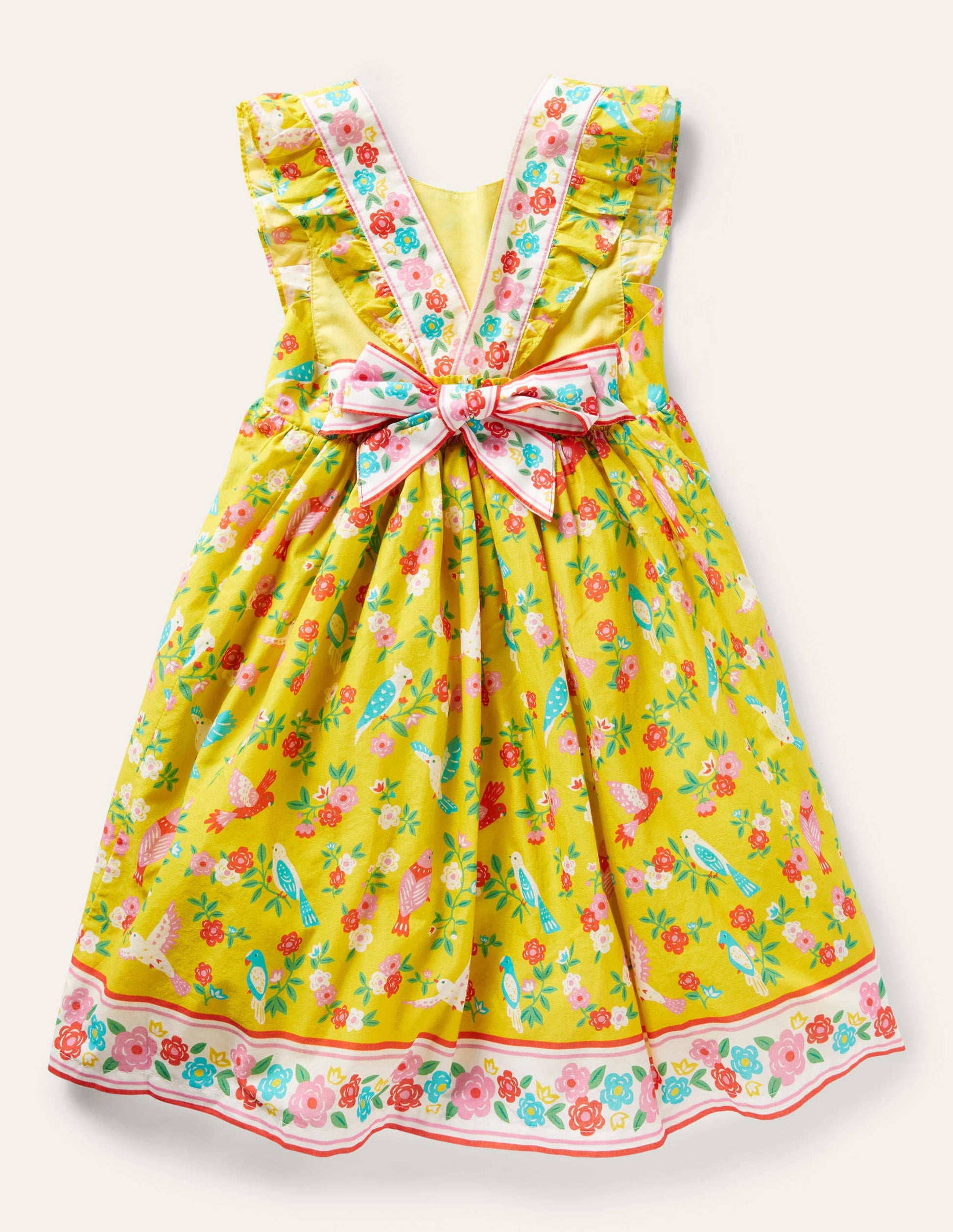 Bow Back Dress-Sweetcorn Yellow Tropical-2