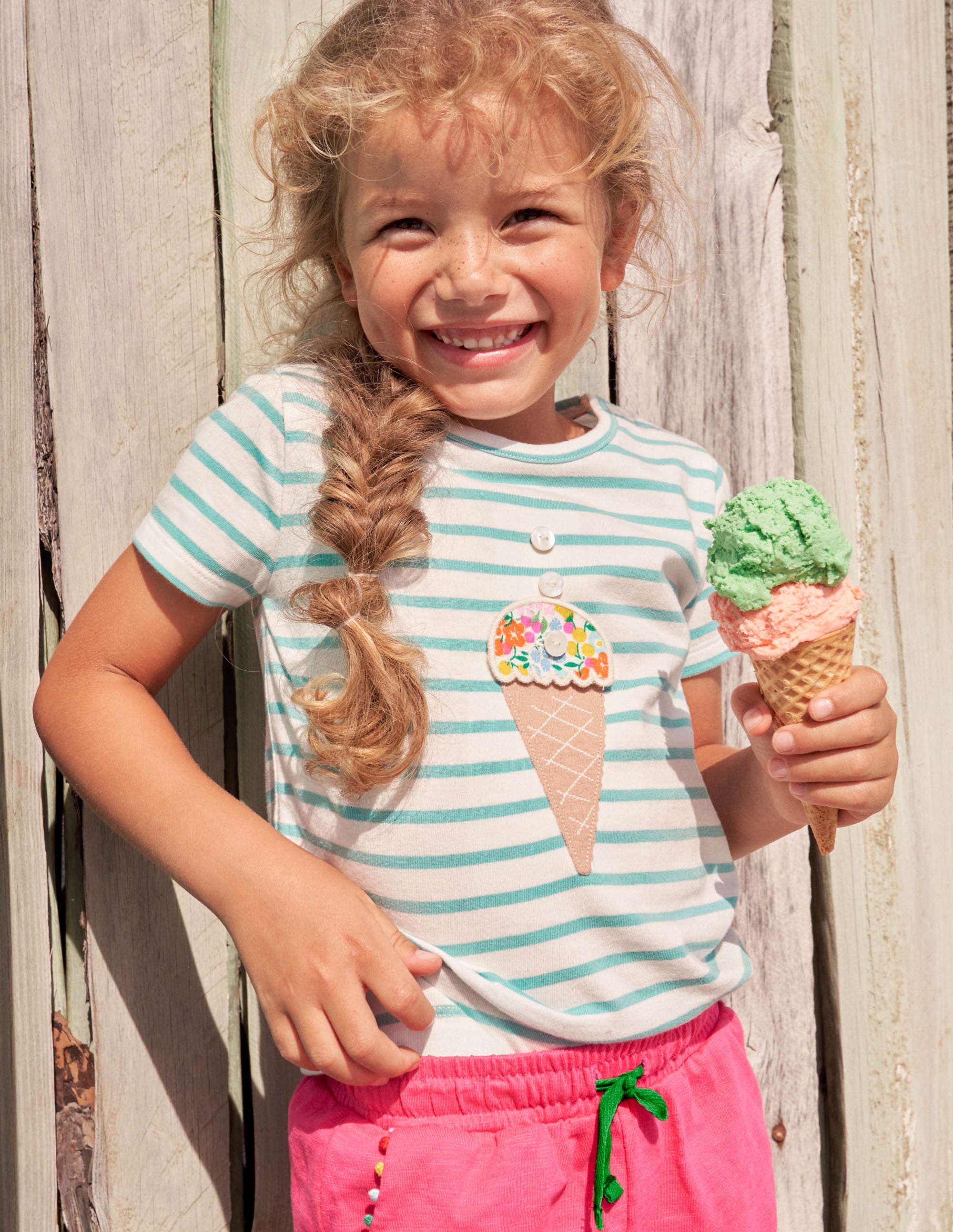 Build your own Appliqué Top-Georgian Blue/ Ivory Ice Cream - Image 6