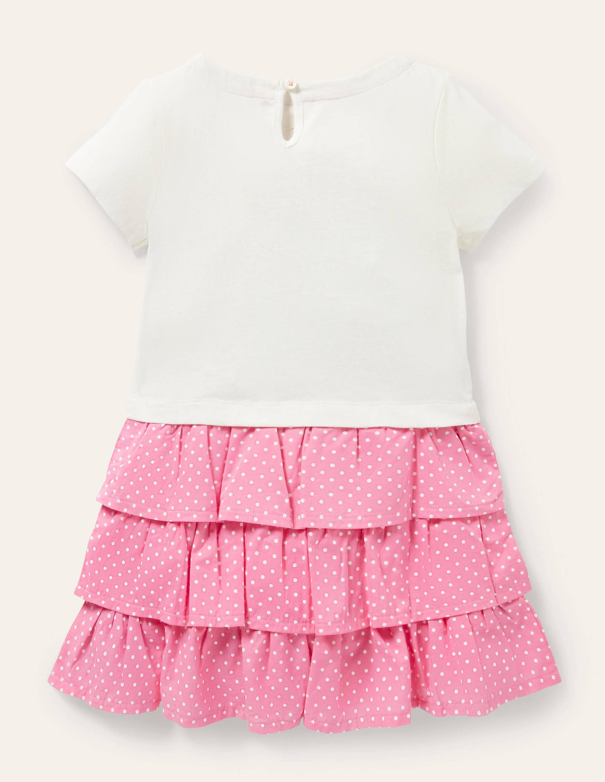 Tiered Skirt Appliqué Dress-Ivory Toucan - Image 2