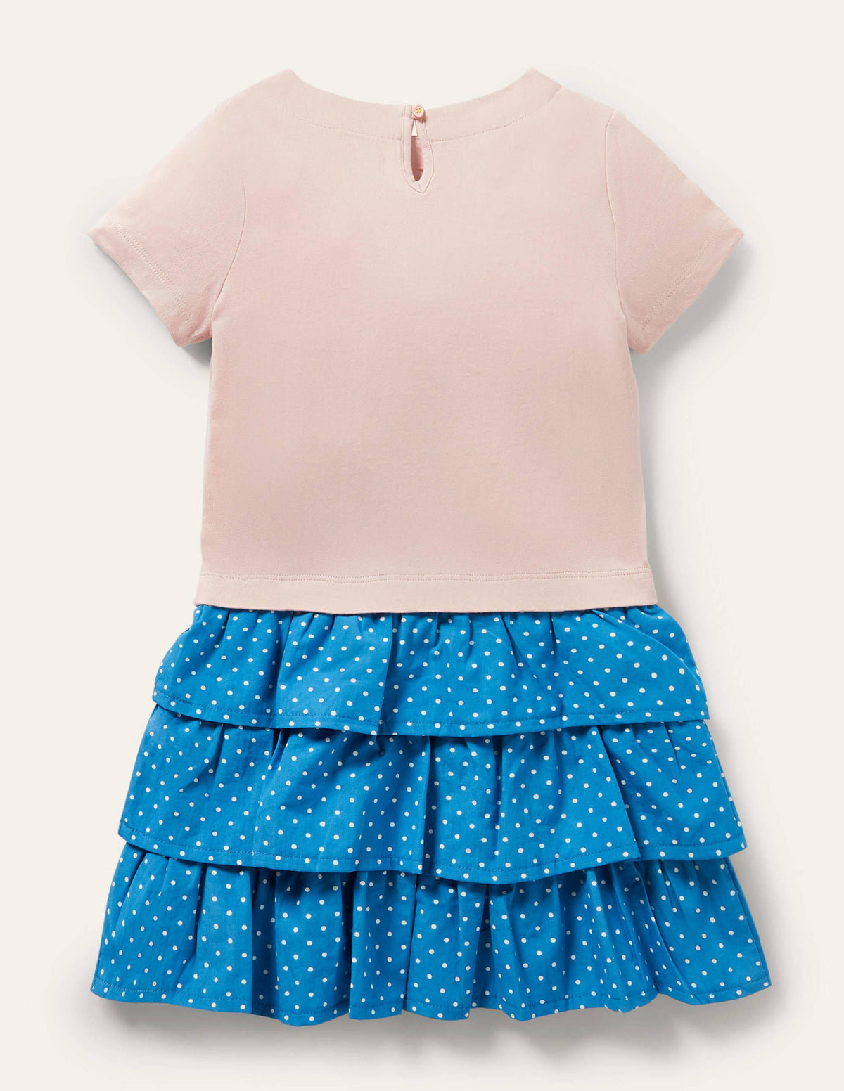 Tiered Skirt Appliqué Dress-Pink Rainbow Sloth-2