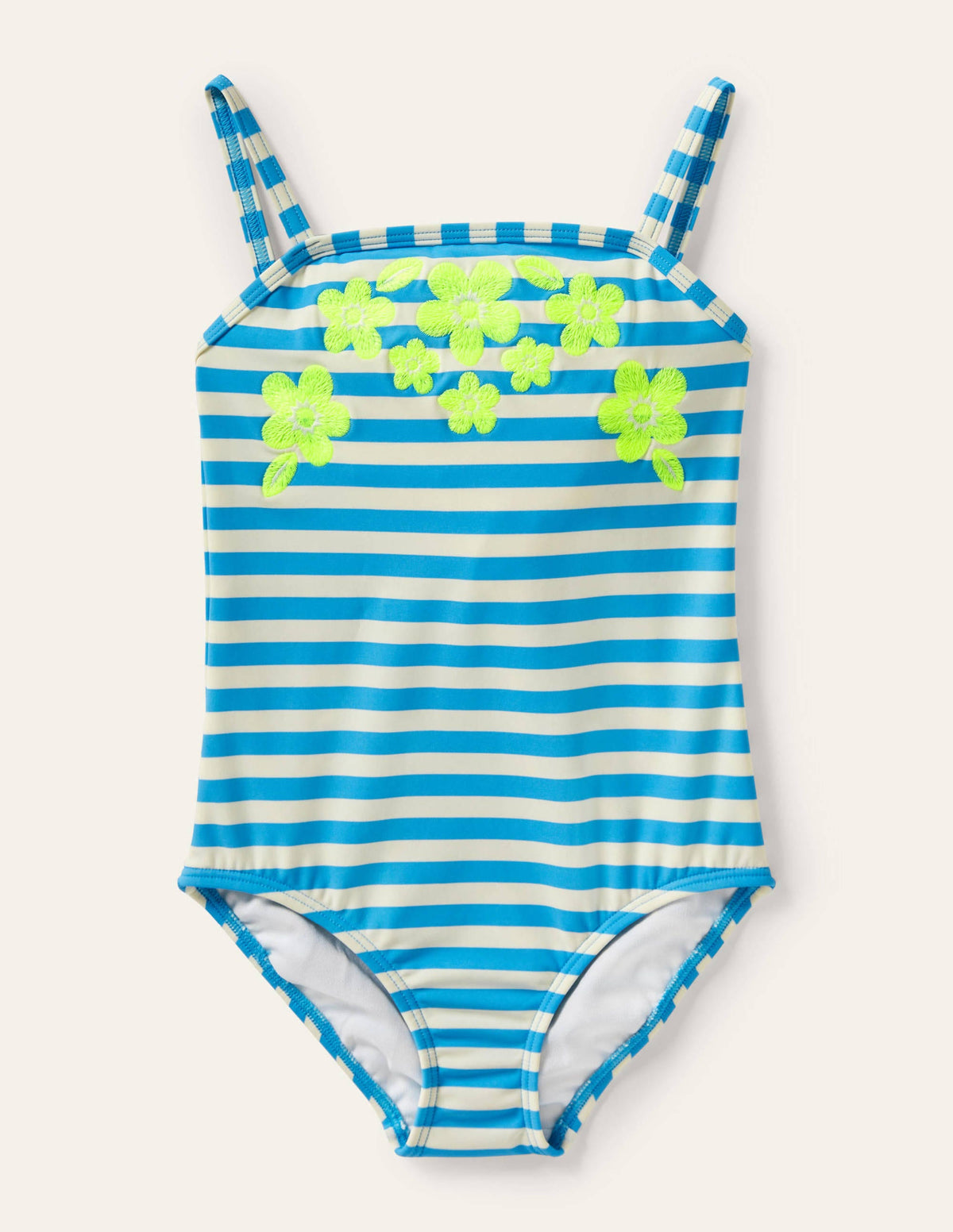 Embroidered Swimsuit-Malibu Blue Stripe - Image 1