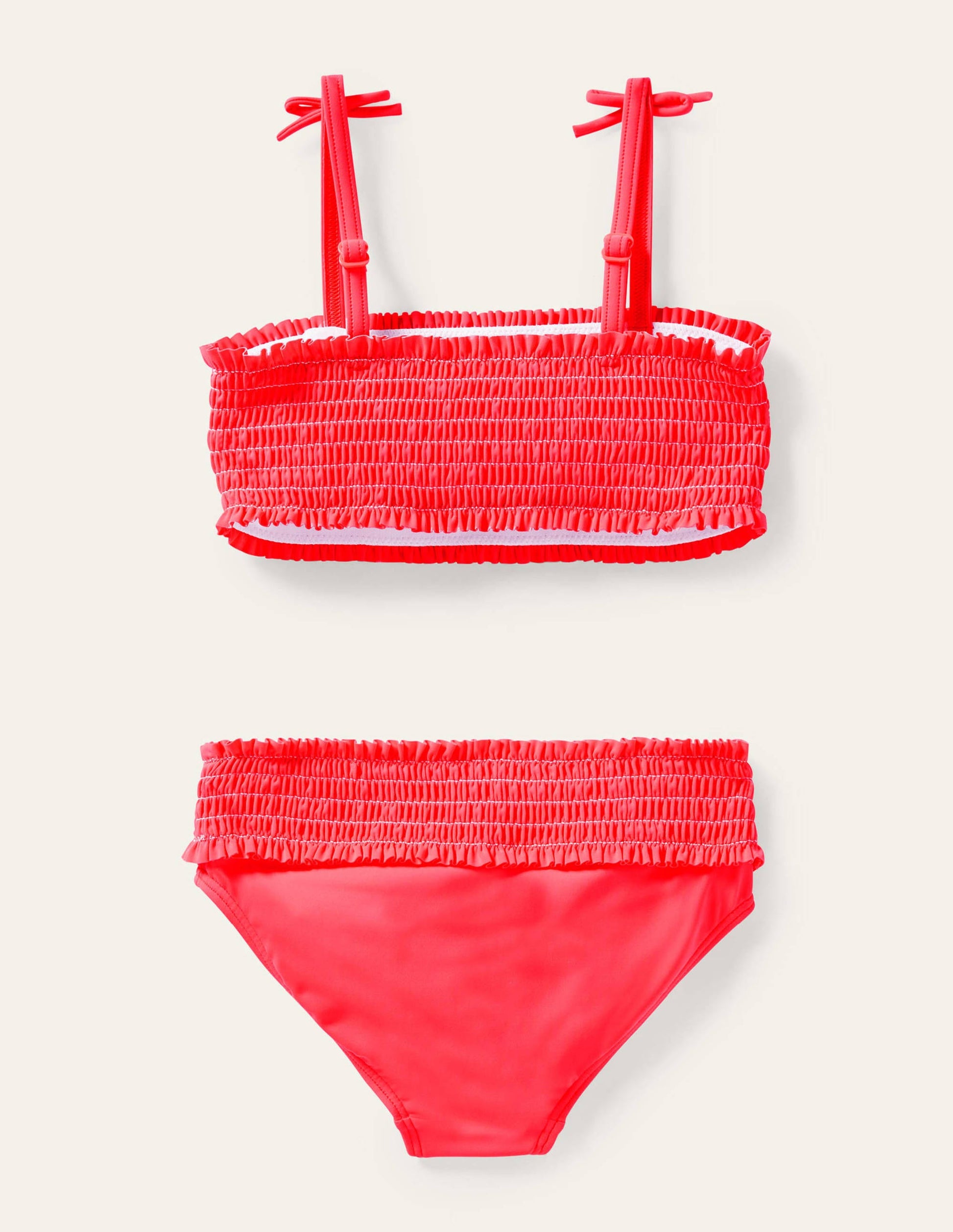 Smocked Bikini Set-Watermelon Punch Ivory Stripe-2