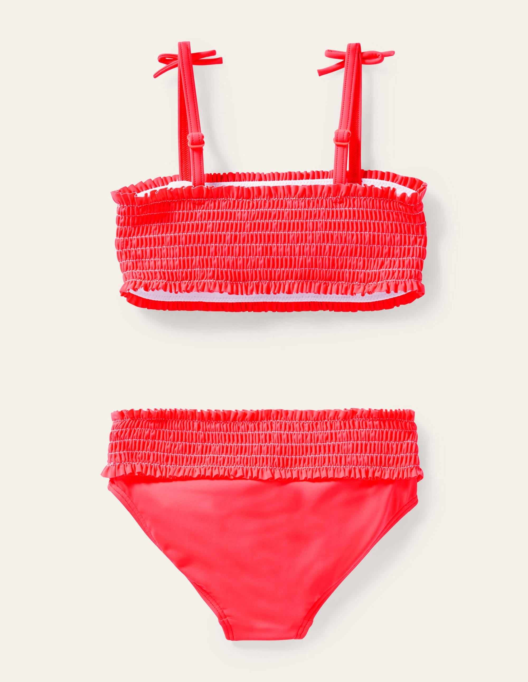 Smocked Bikini Set-Watermelon Punch Ivory Stripe - Image 2