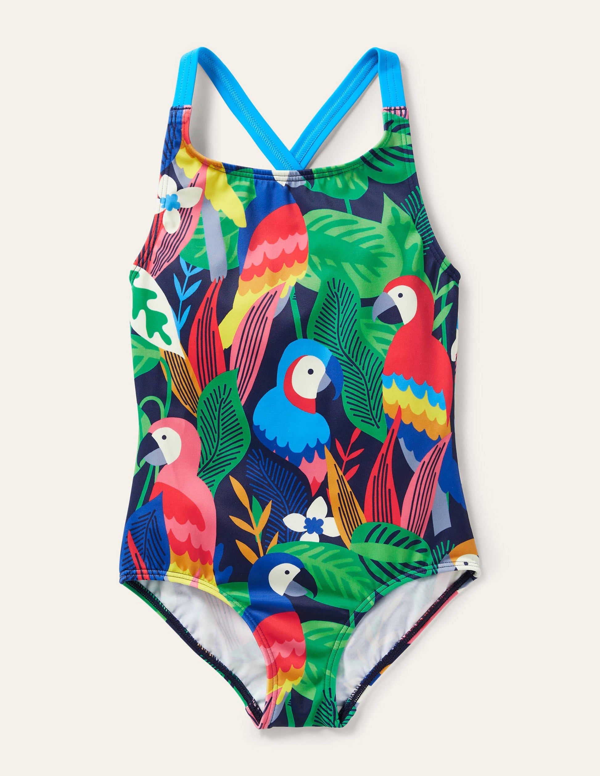 Cross-back Printed Swimsuit-Multi Rainbow Rainforest-1