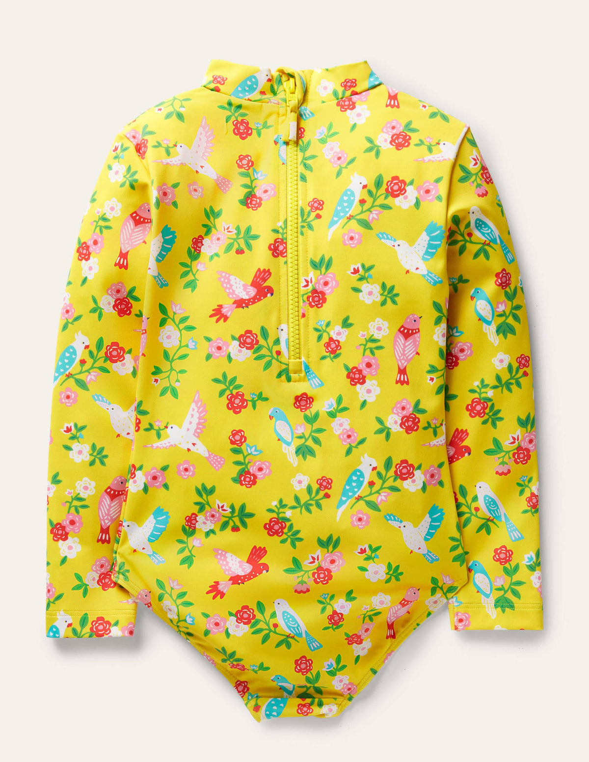 Long-sleeve Frilly Swimsuit-Sweetcorn Tropical Garden - Image 2