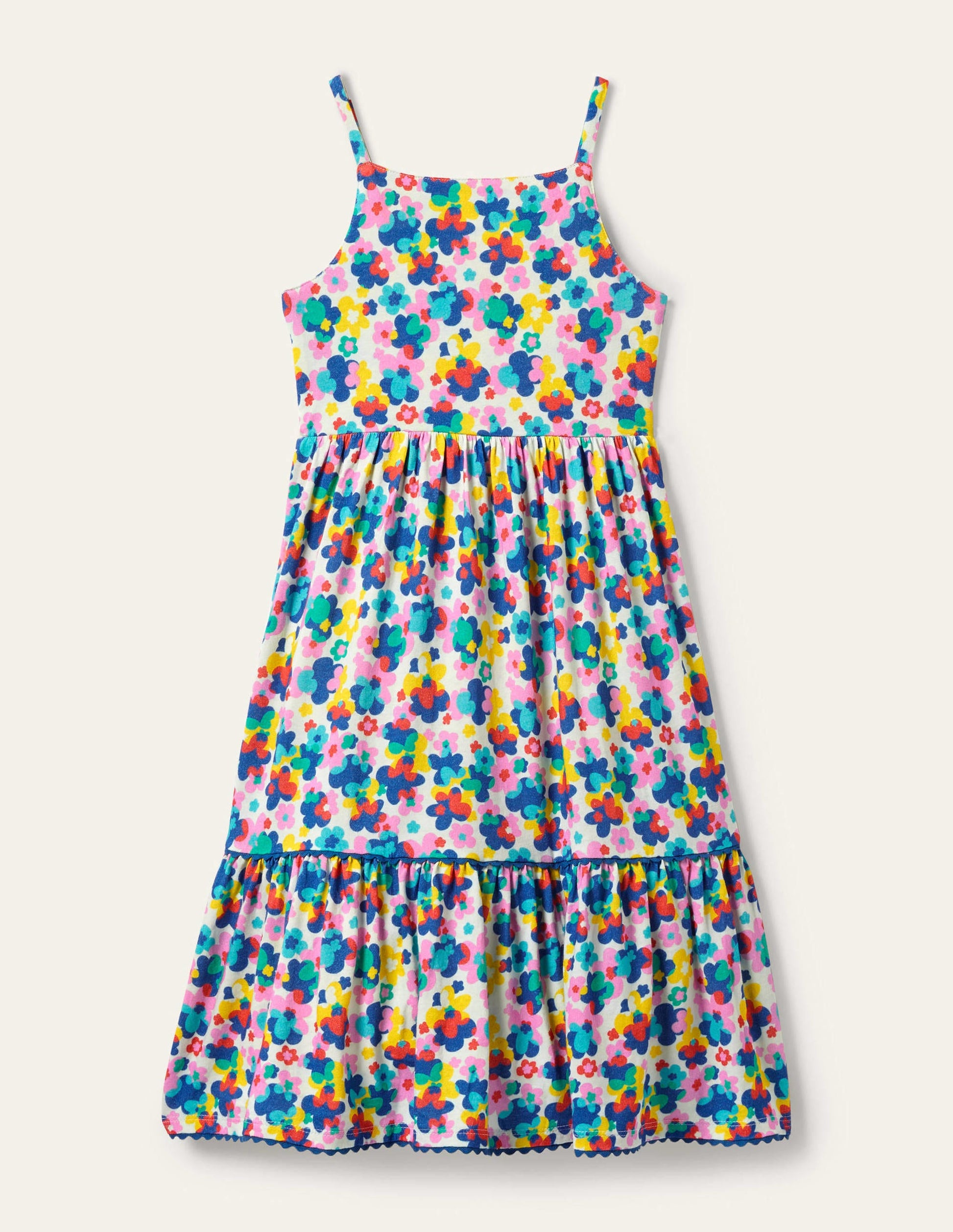 Floral Print Tiered Maxi Dress-Multi Happy Ditsy Floral-1