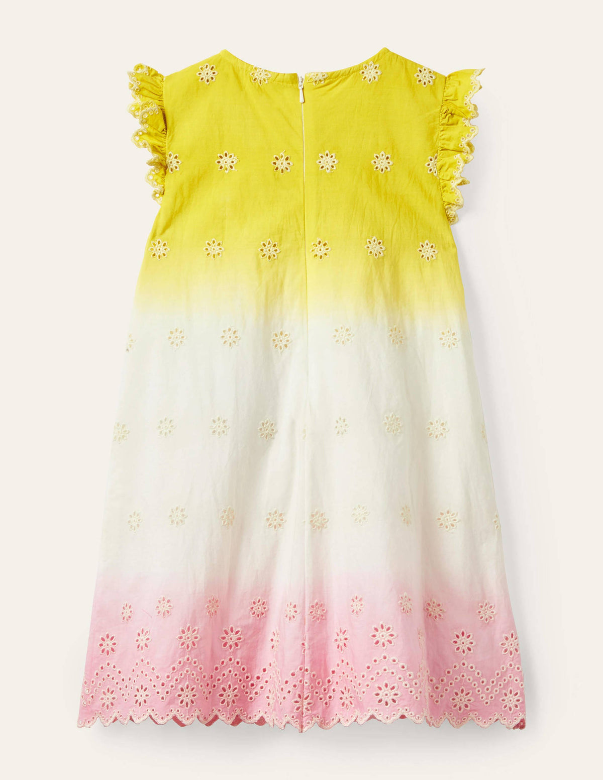 Broderie Dress-Daffodil Yellow/Pink Ombre - Image 2