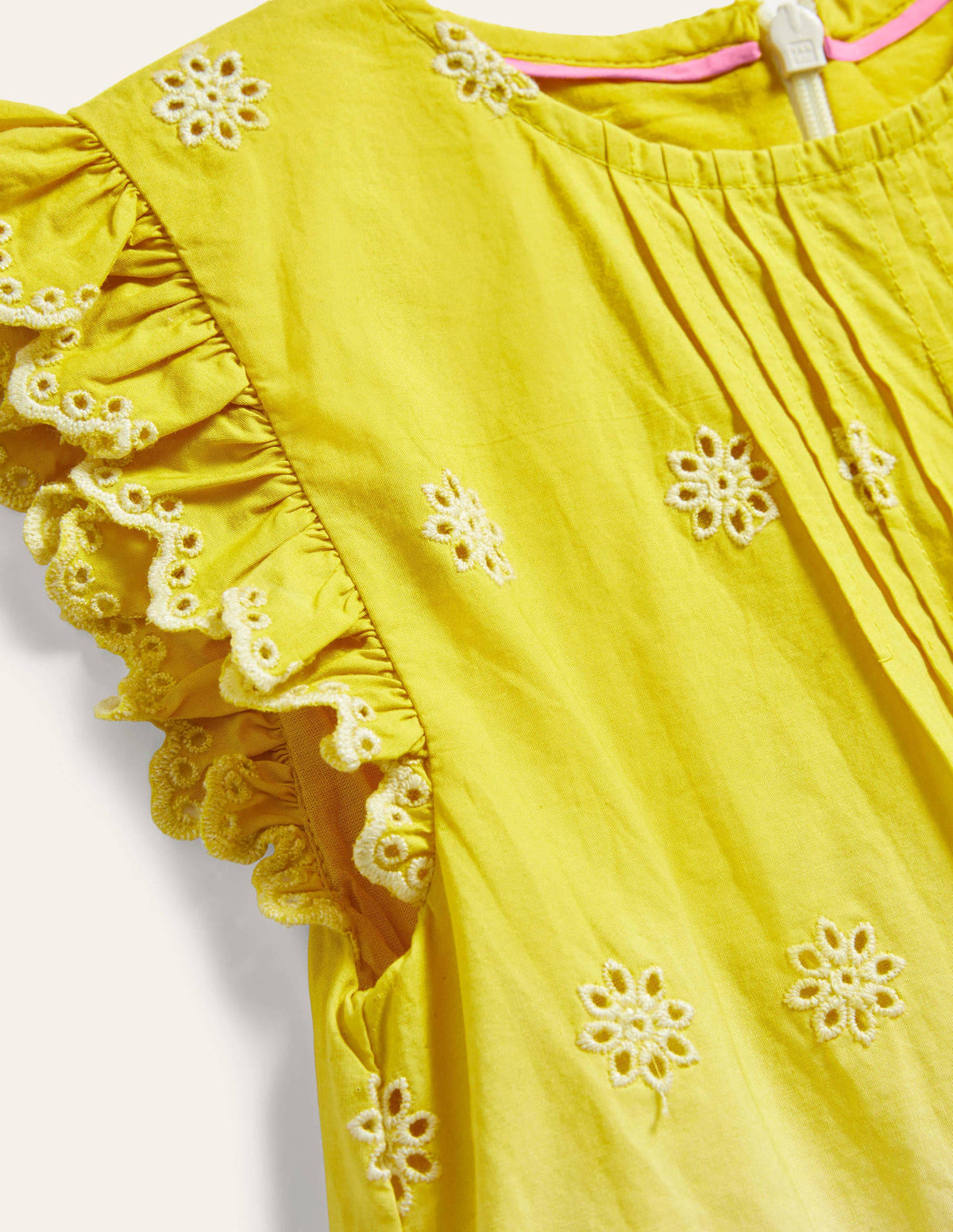 Broderie Dress-Daffodil Yellow/Pink Ombre - Image 3
