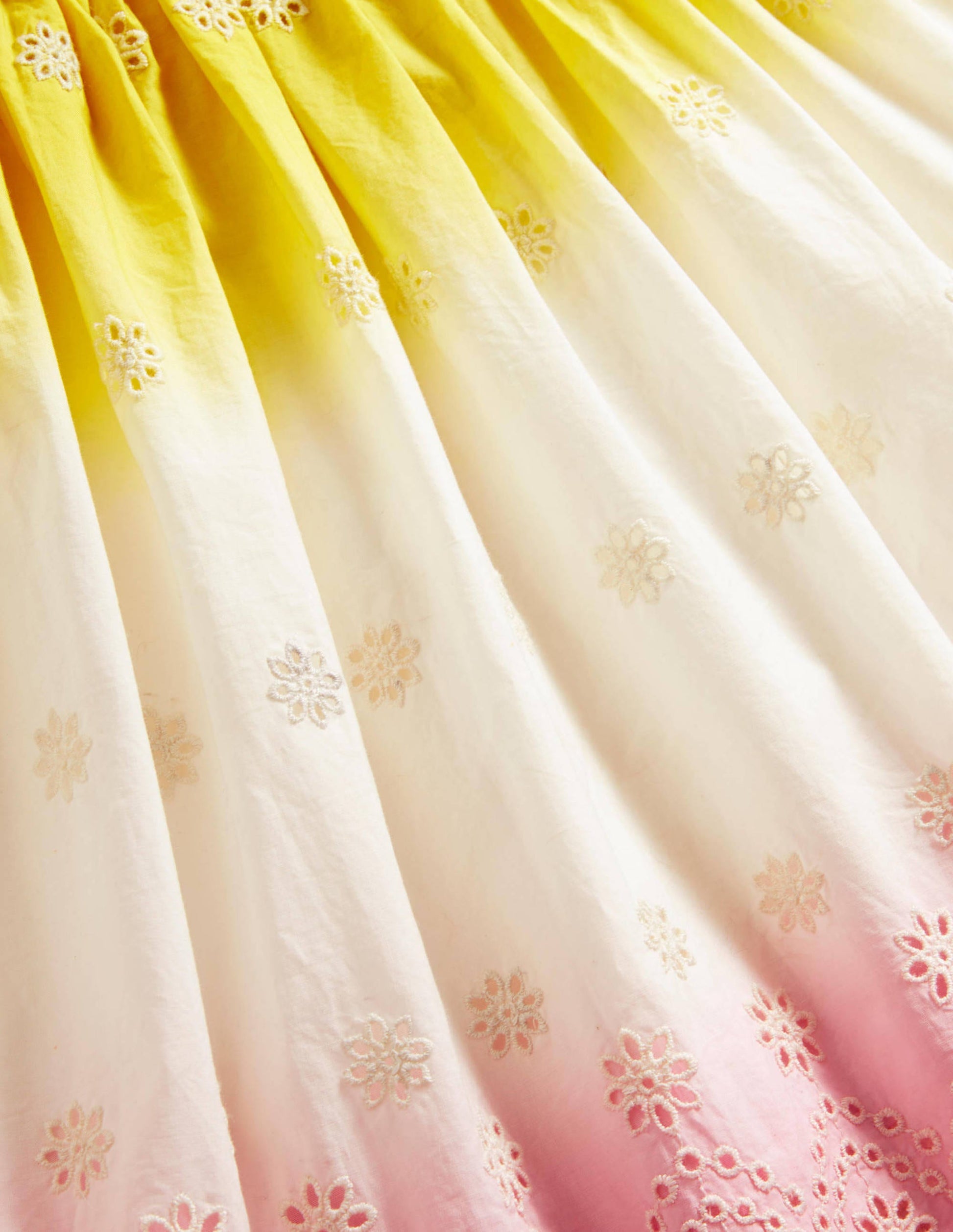 Twirly Midi Skirt-Daffodil Yellow/Pink Dip Dye-3