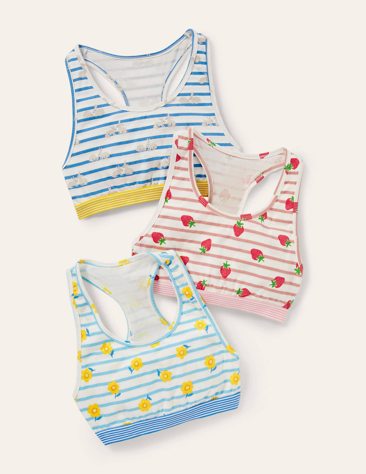 Sporty Crop Tops 3 Pack-Springtime Breton - Image 1