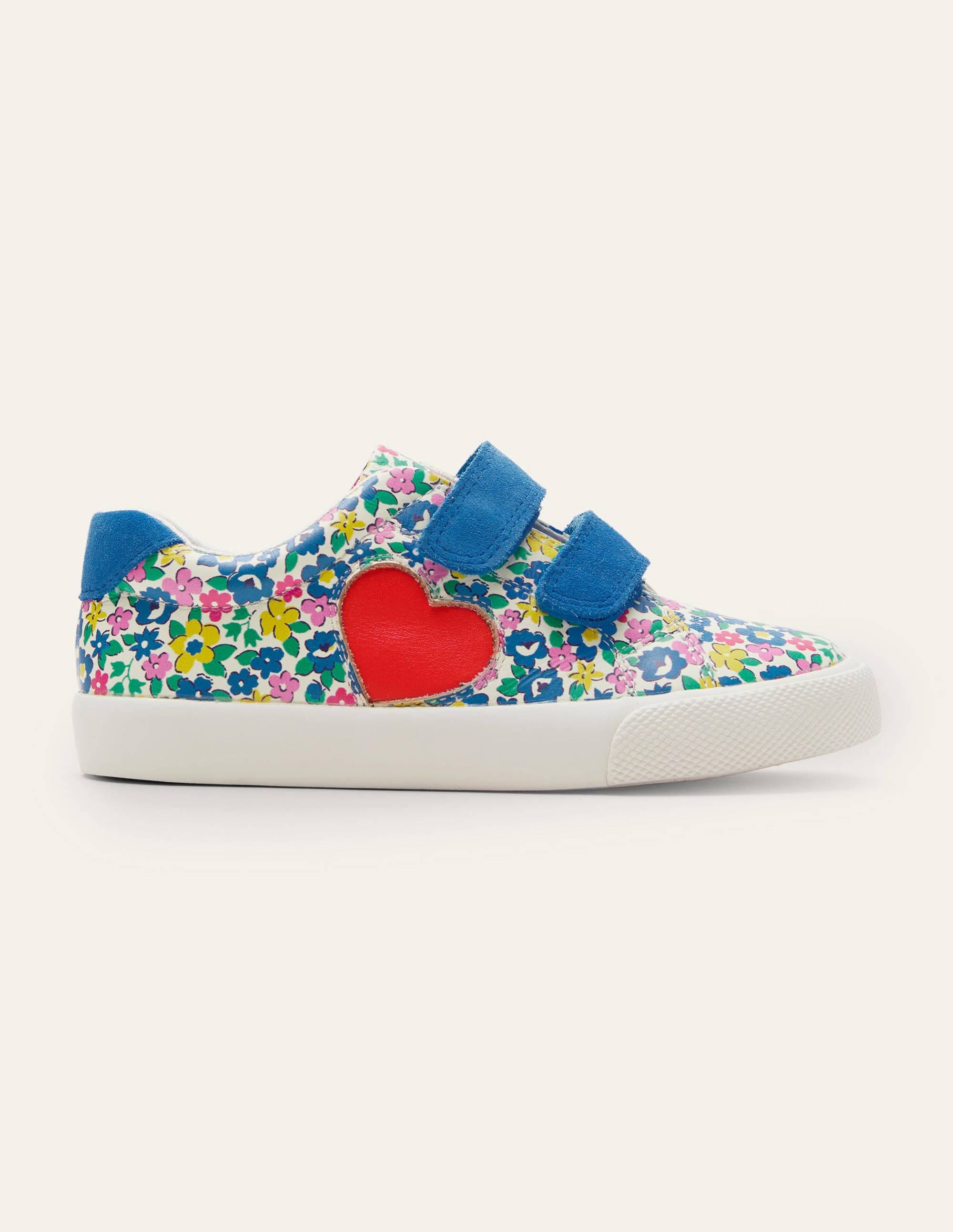Fun Two Strap Trainers-Floral Applique Heart - Image 2