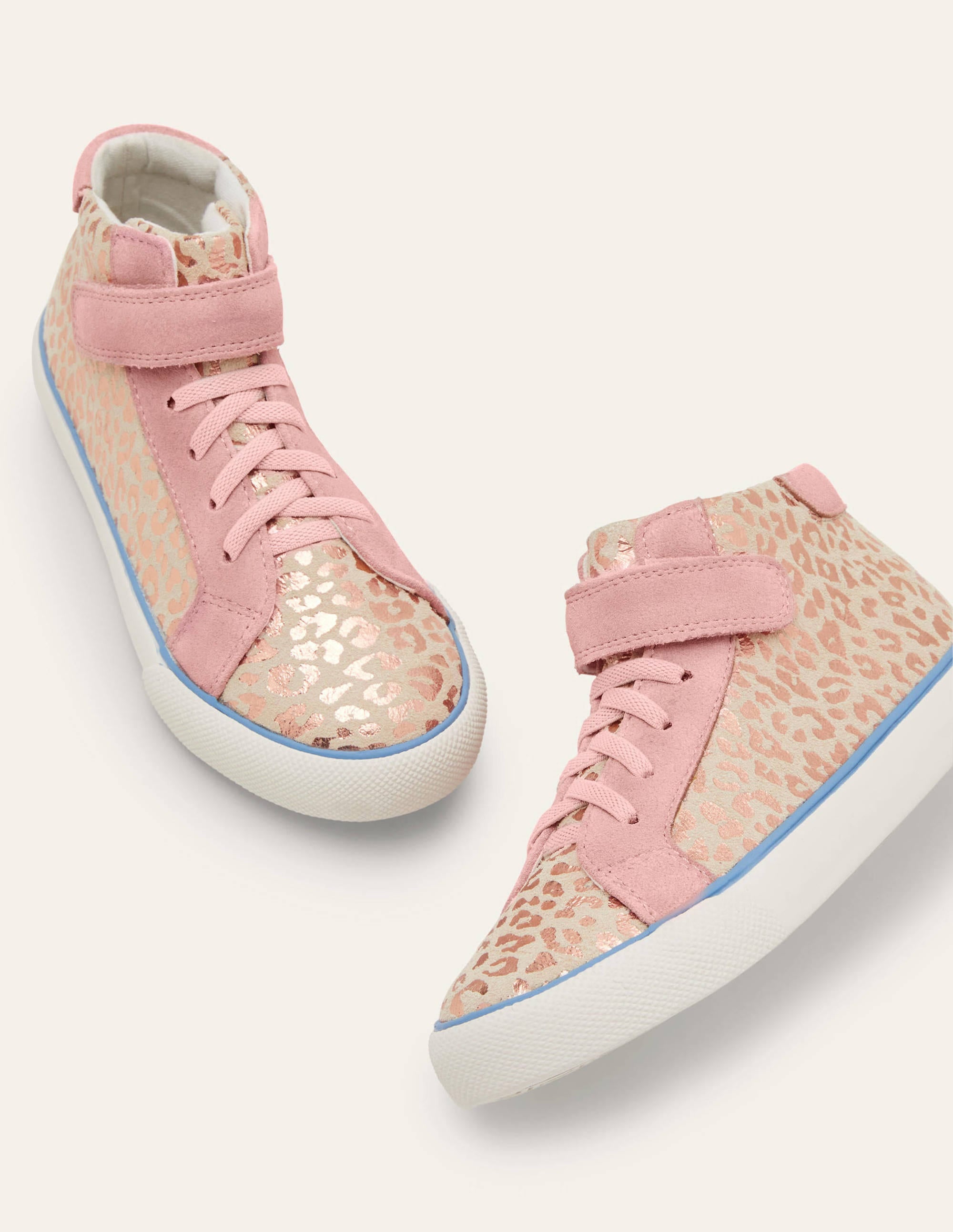 Elasticated Lace High Tops-Leopard - Image 1