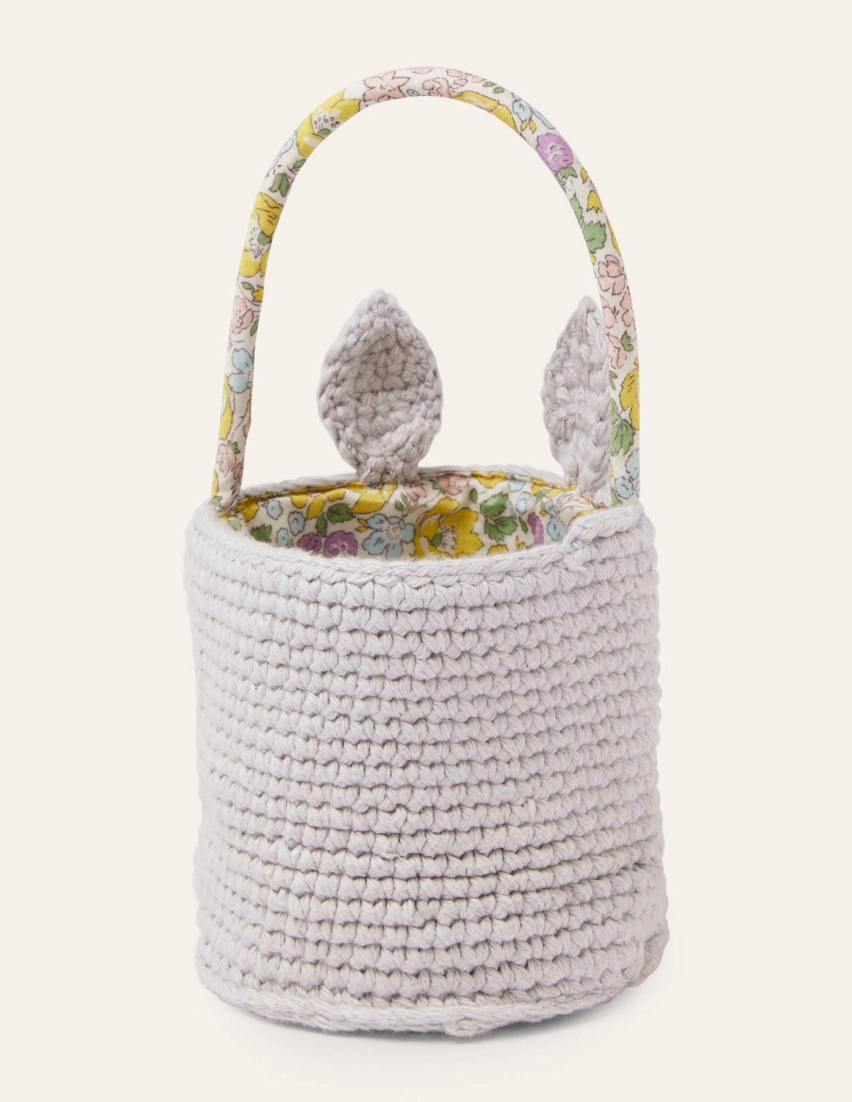 Crochet Bunny Basket-Grey Bunny-3