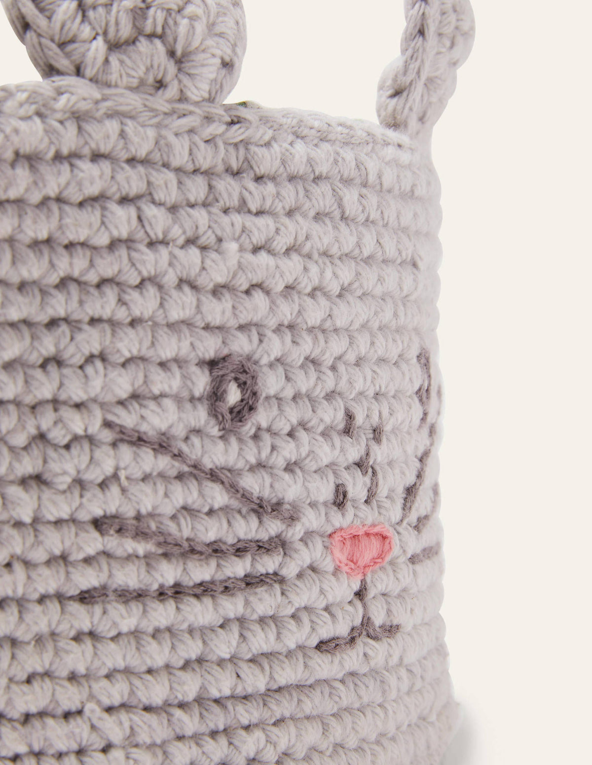 Crochet Bunny Basket-Grey Bunny-4