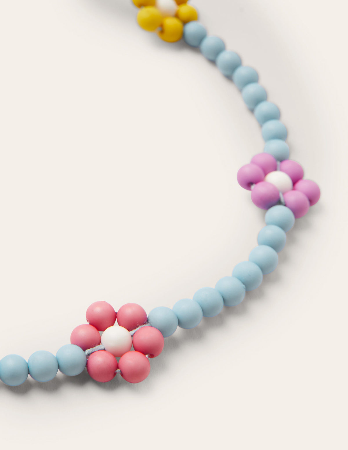 Fabric Necklace-Multi Rainbow Flowers - Image 2