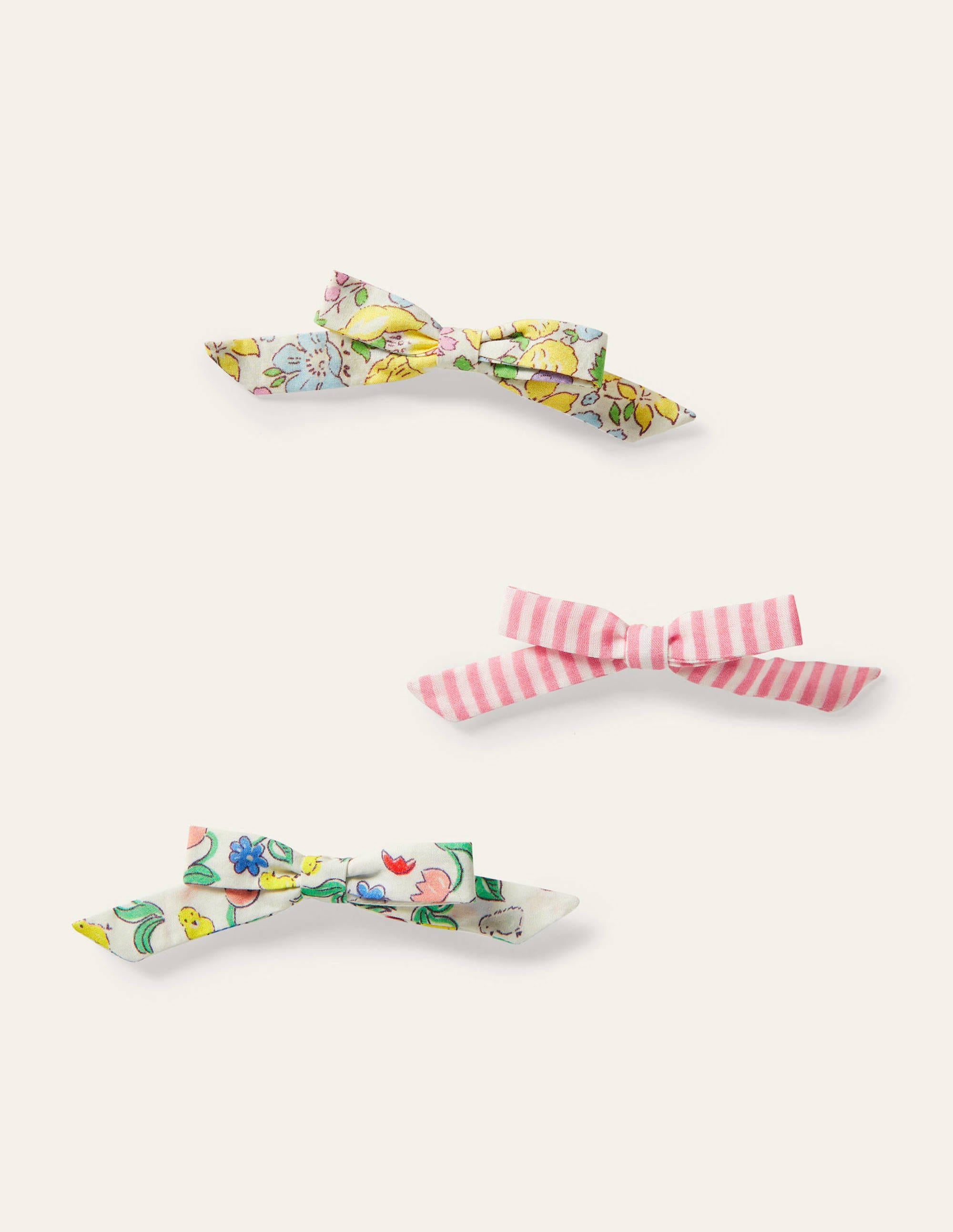 Bow Hairclips 3 Pack-Multi Floral - Image 1