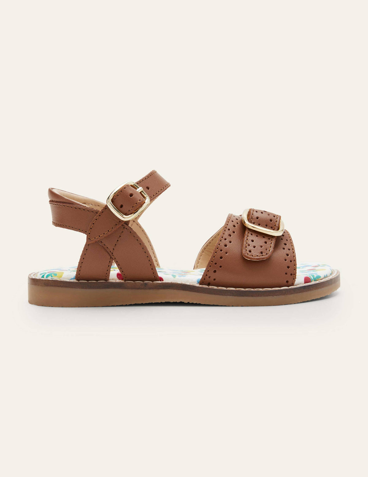 Leather Buckle Sandals-Tan Leather - Image 2
