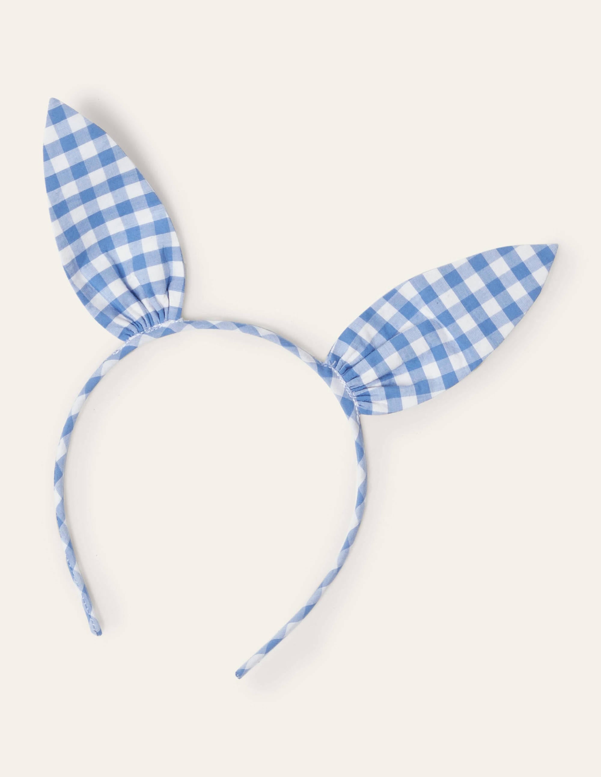 Bunny Ears Headband-Blue Gingham - Image 1
