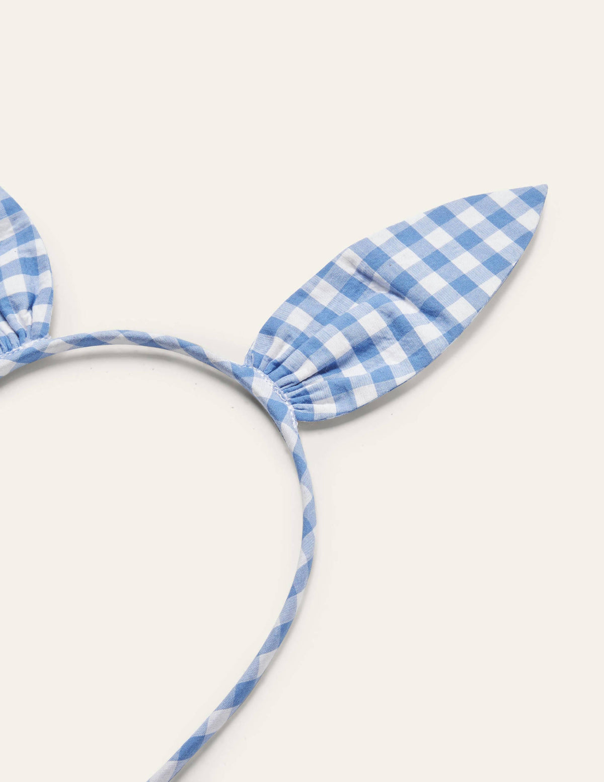 Bunny Ears Headband-Blue Gingham-2