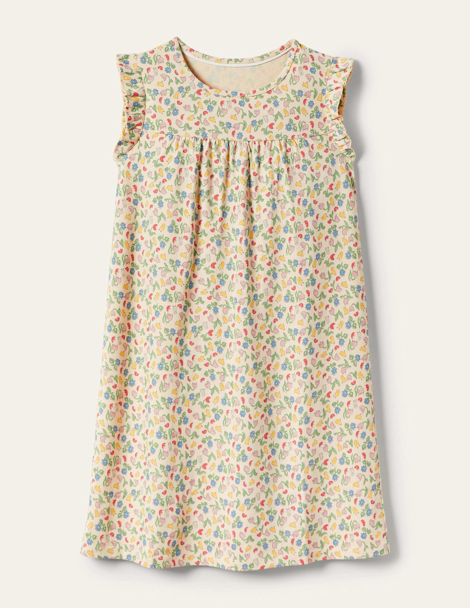Printed Short-sleeved Nightie-Boto Pink Baby Chicks - Image 1
