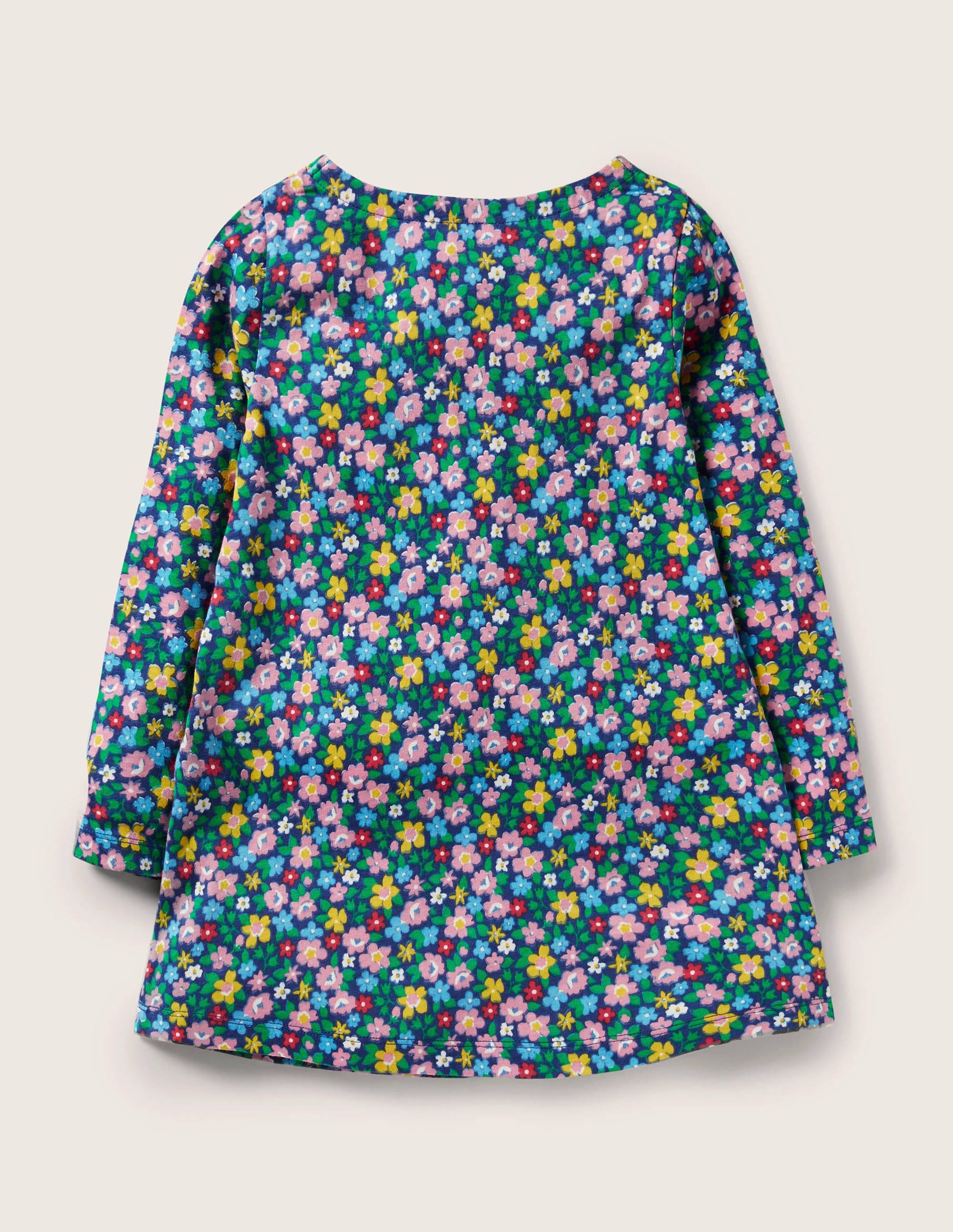 Appliqué Pocket Tunic-Starboard Blue Floral Alpaca - Image 2
