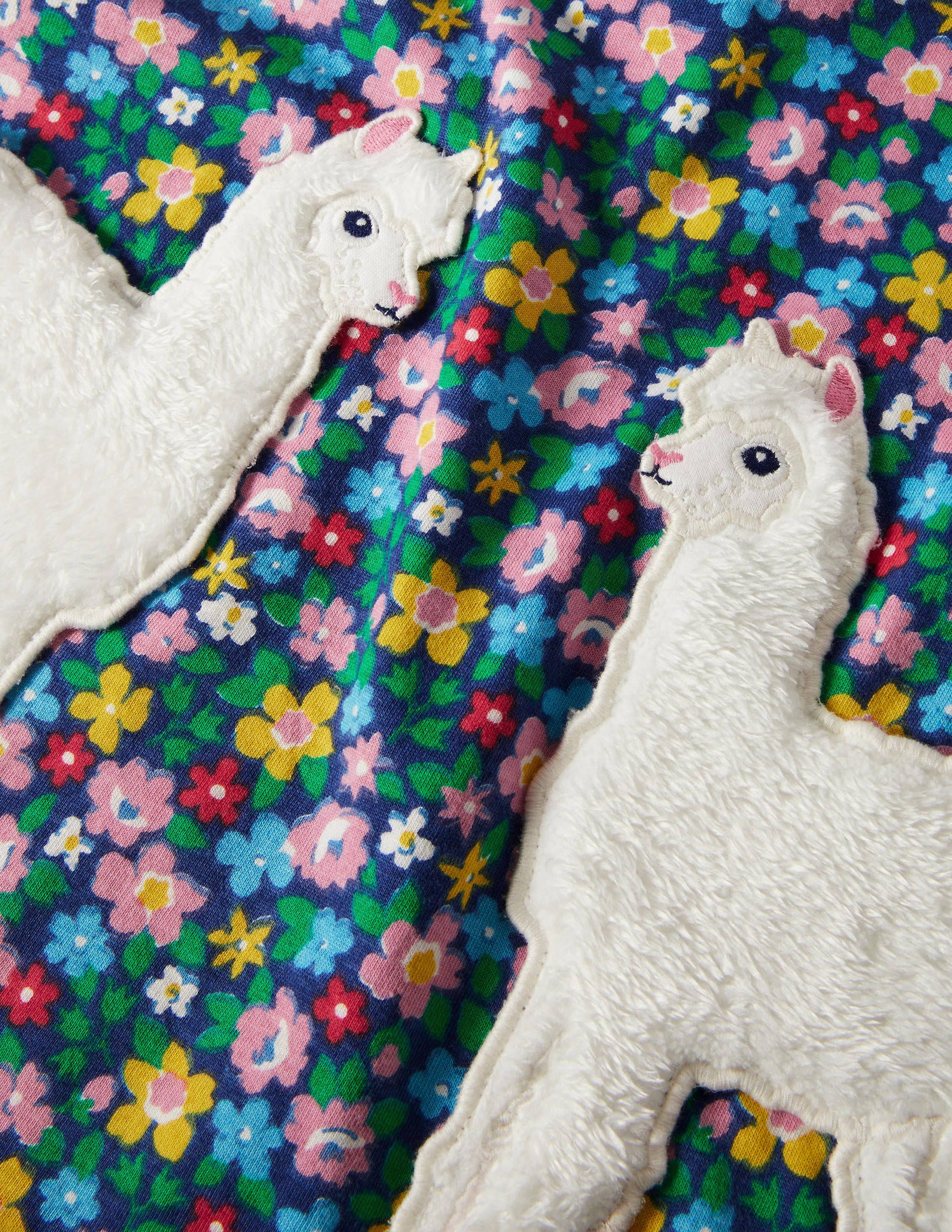 Appliqué Pocket Tunic-Starboard Blue Floral Alpaca - Image 3