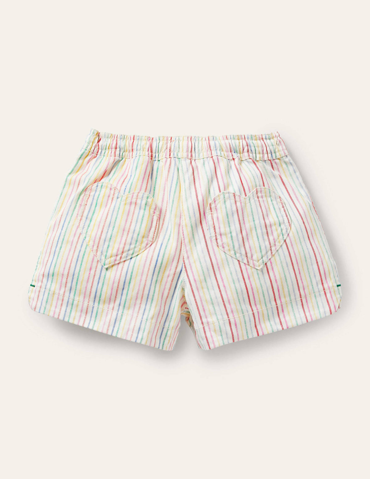 Heart Pocket Shorts-Ivory/ Multi Stripe-2