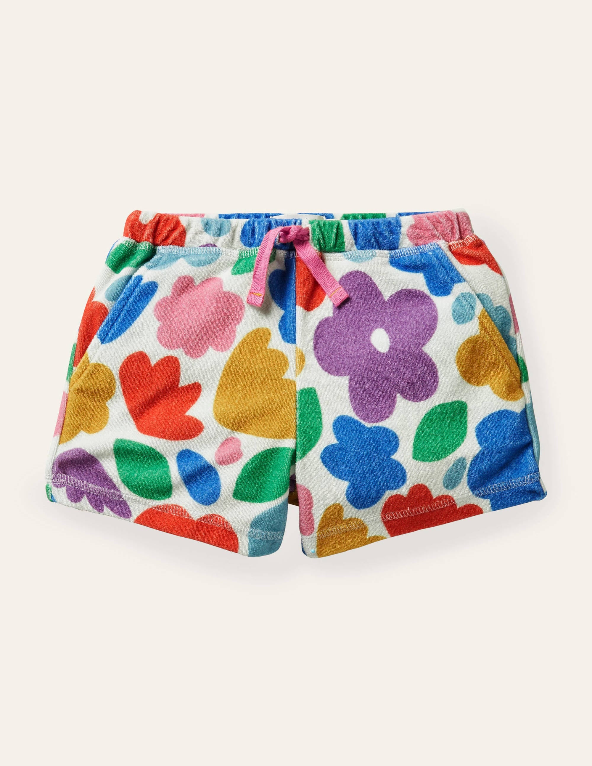 Towelling Shorts-Multi Painted Floral - Image 1