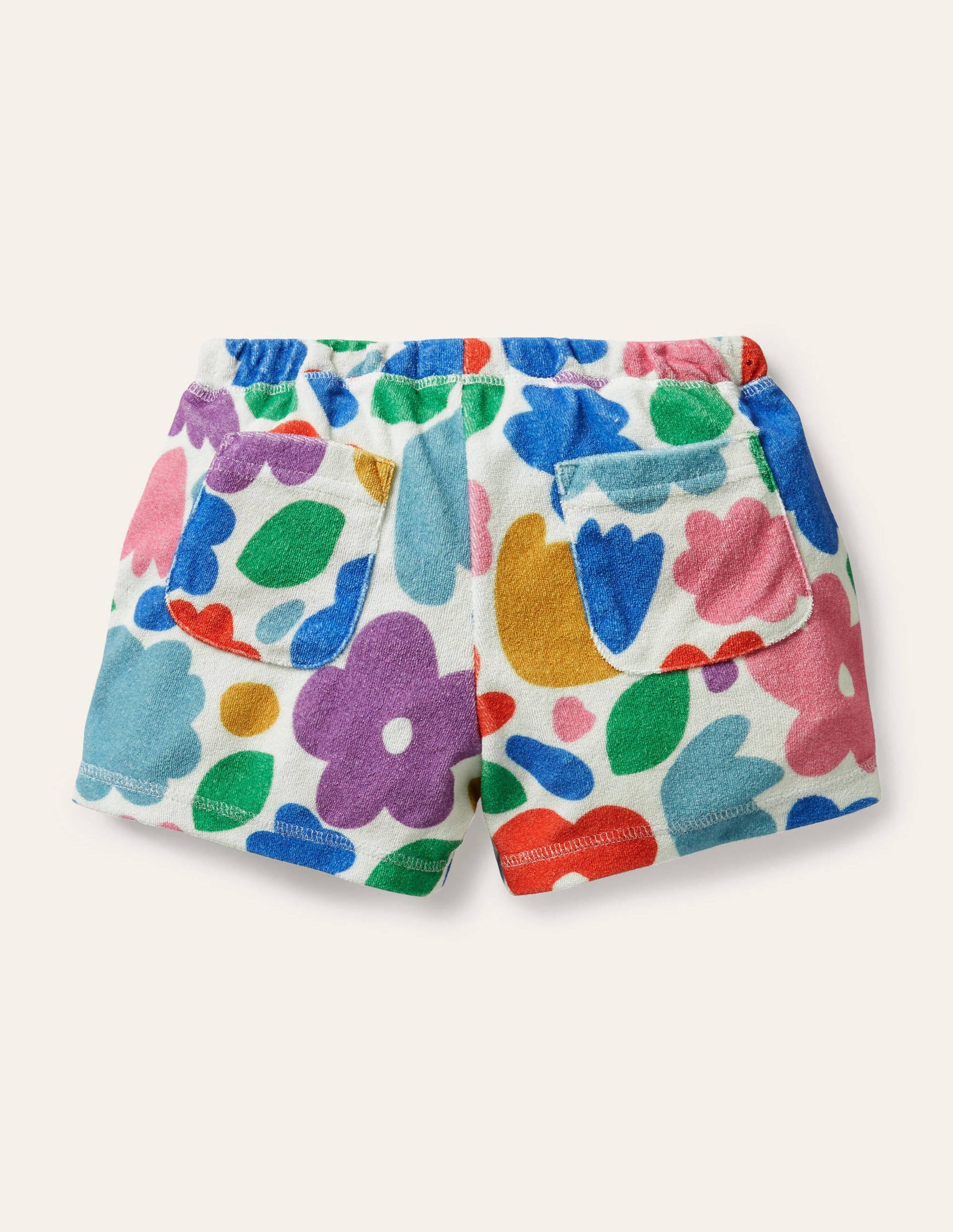 Towelling Shorts-Multi Painted Floral-2