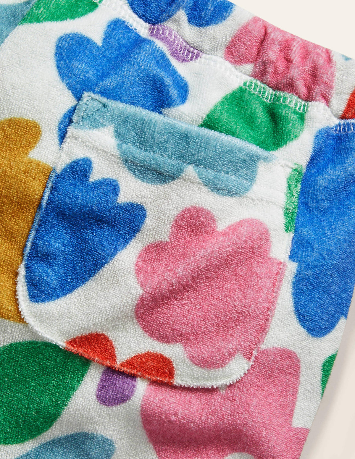 Towelling Shorts-Multi Painted Floral - Image 3
