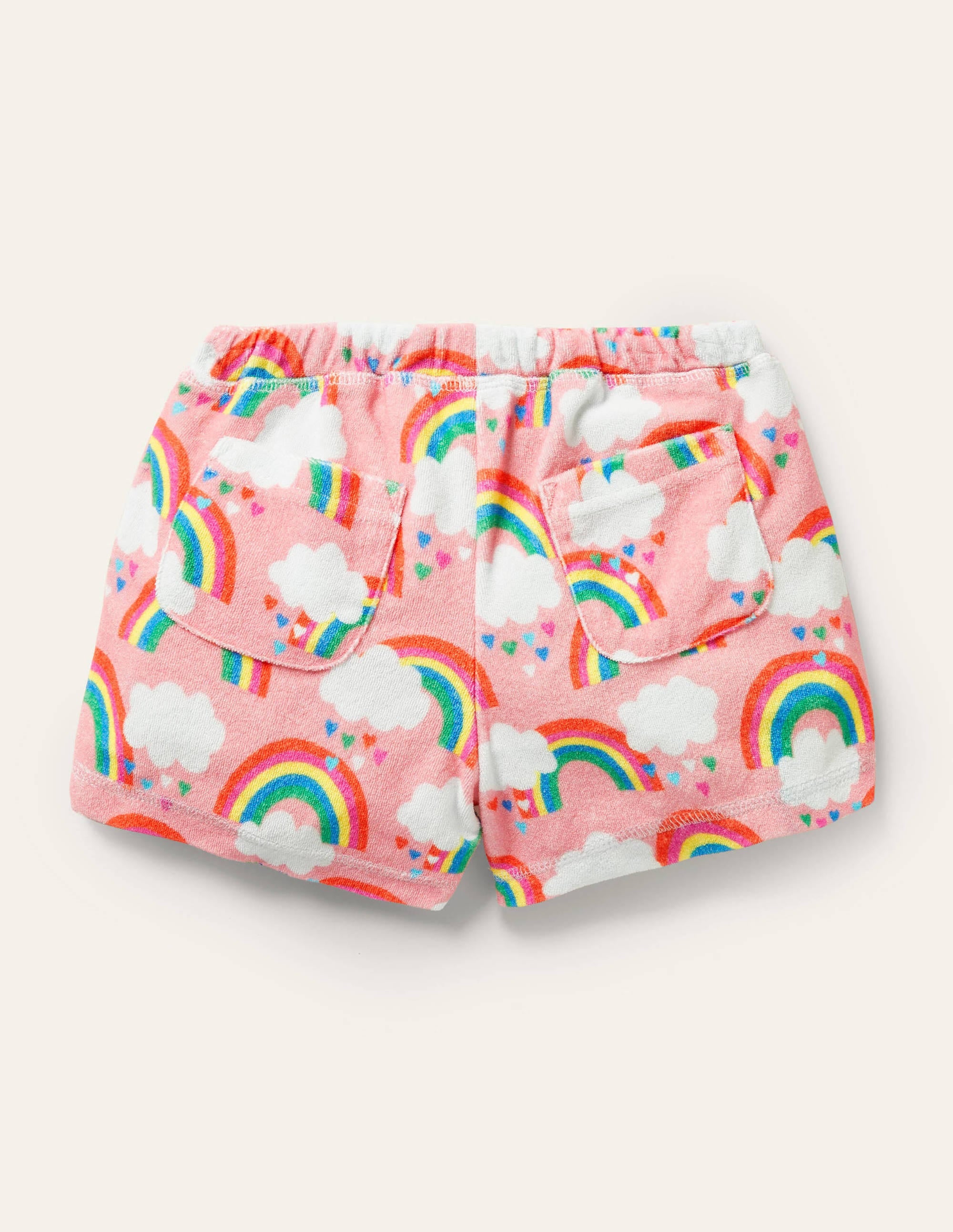 Towelling Shorts-Pink Lemonade Rainbows - Image 2