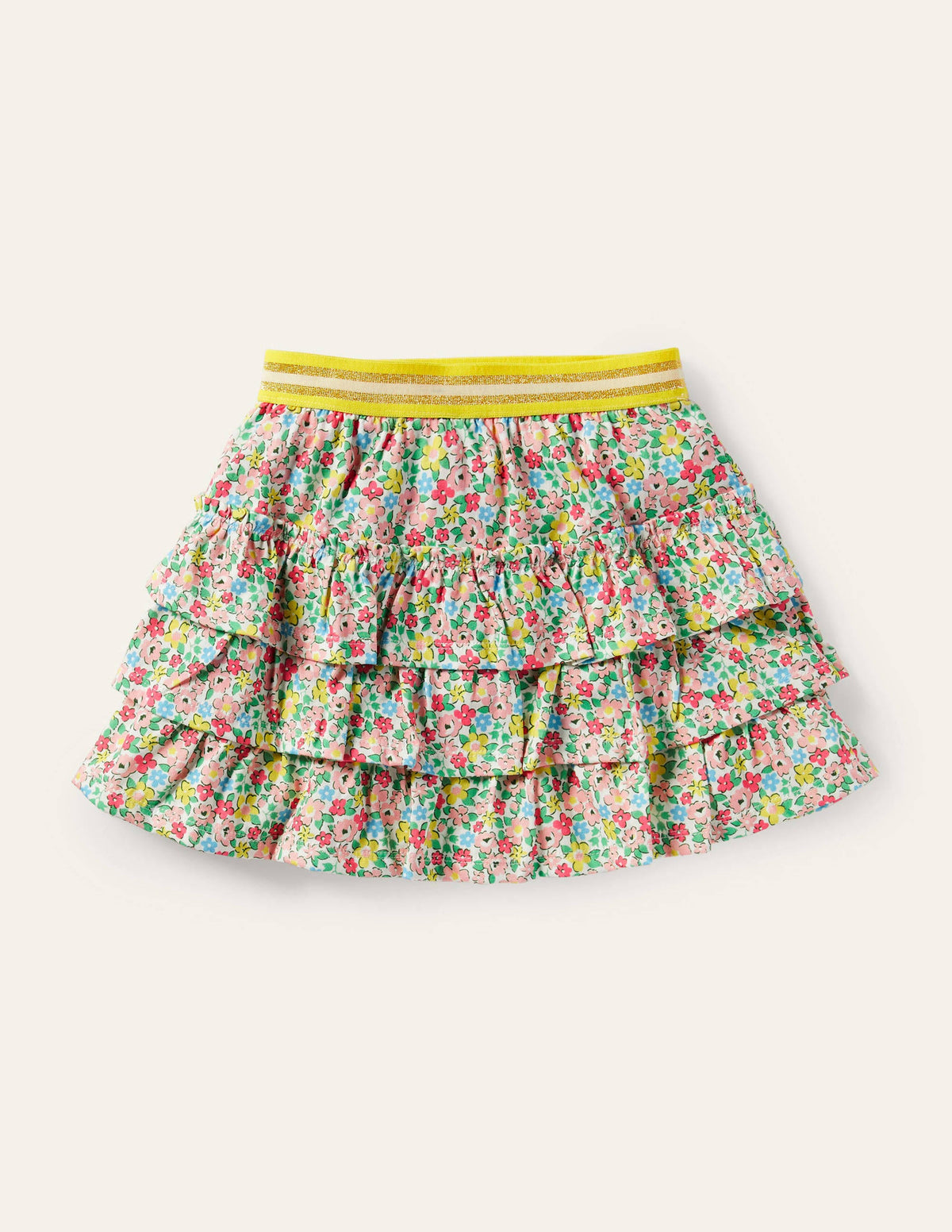 Jersey Ruffle Skort-Multi Spring Floral-1