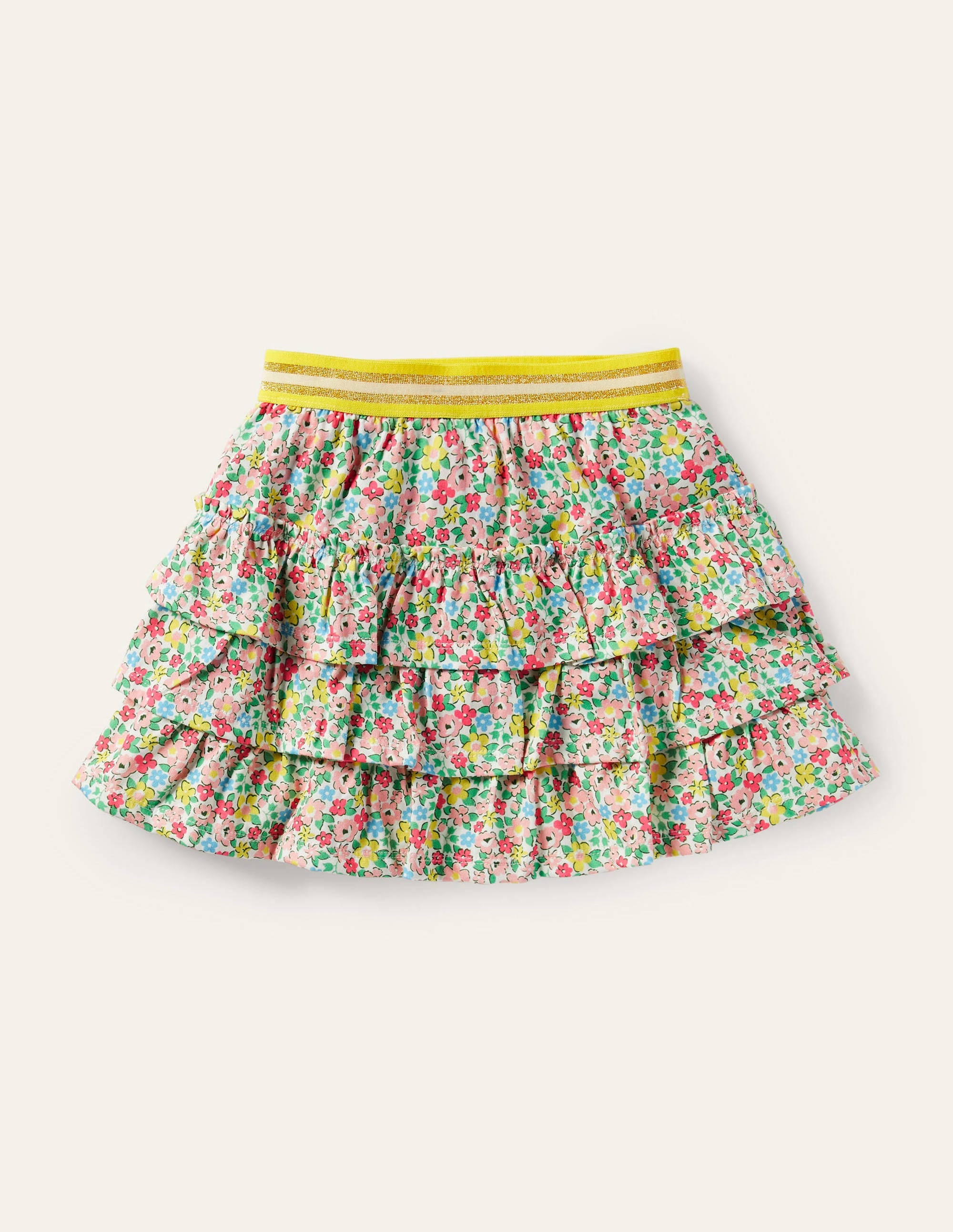 Jersey Ruffle Skort-Multi Spring Floral - Image 1