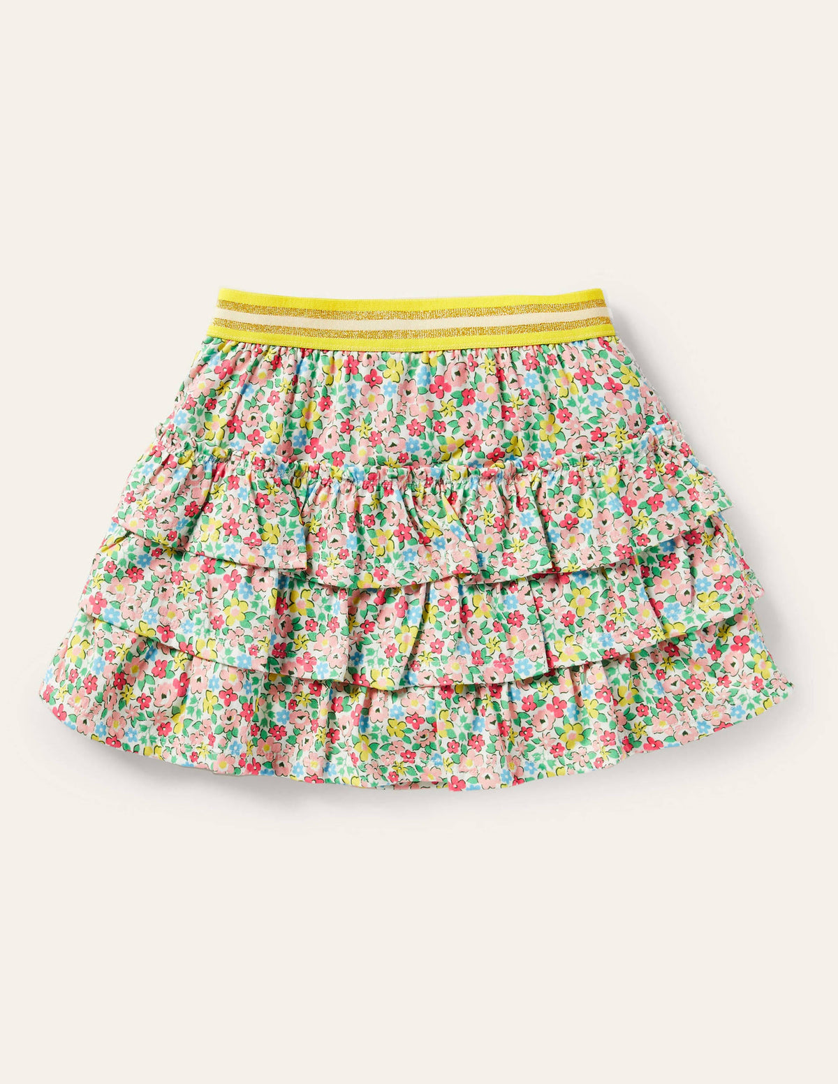 Jersey Ruffle Skort-Multi Spring Floral-2
