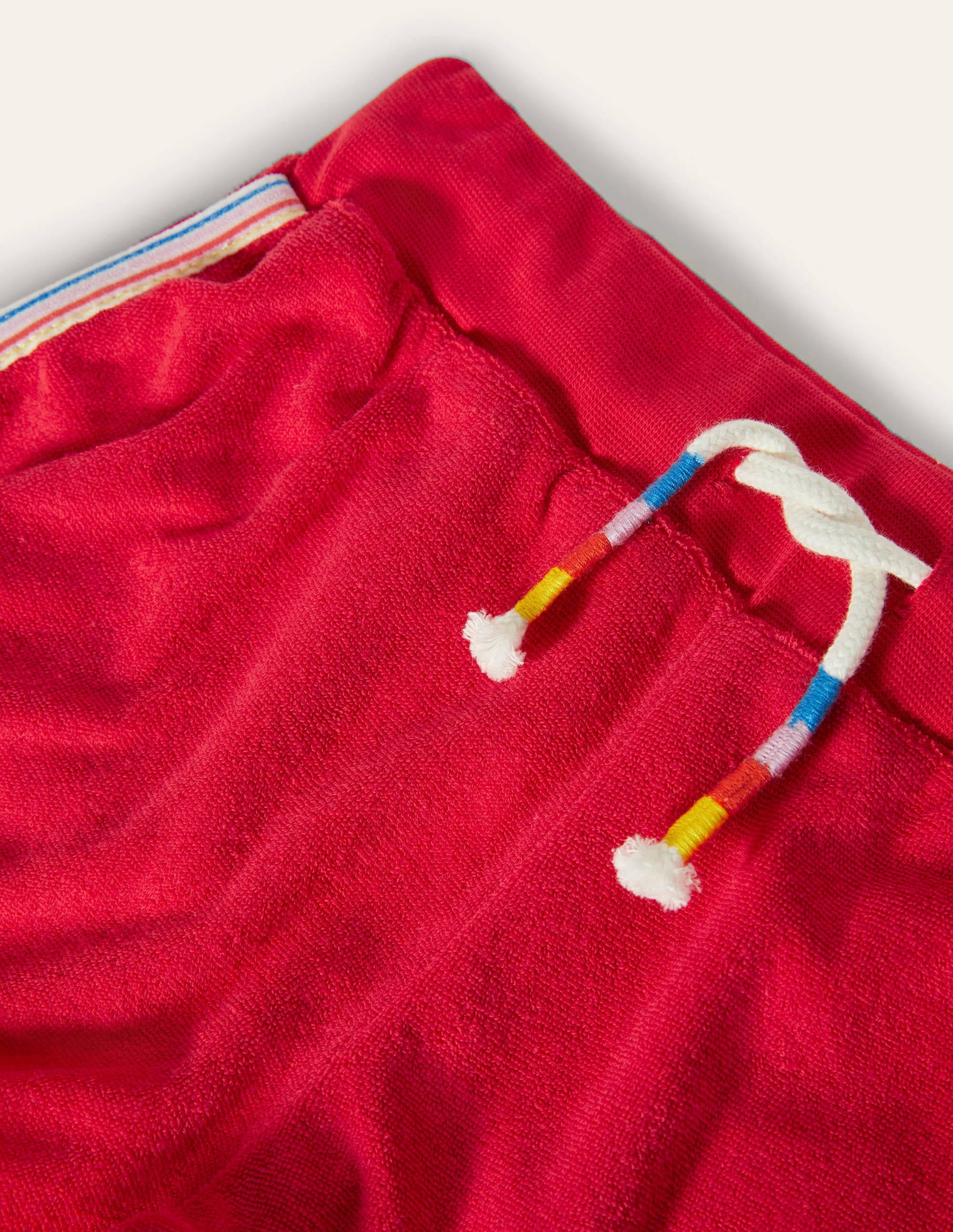 Retro Towelling Shorts-Fire Red - Image 3