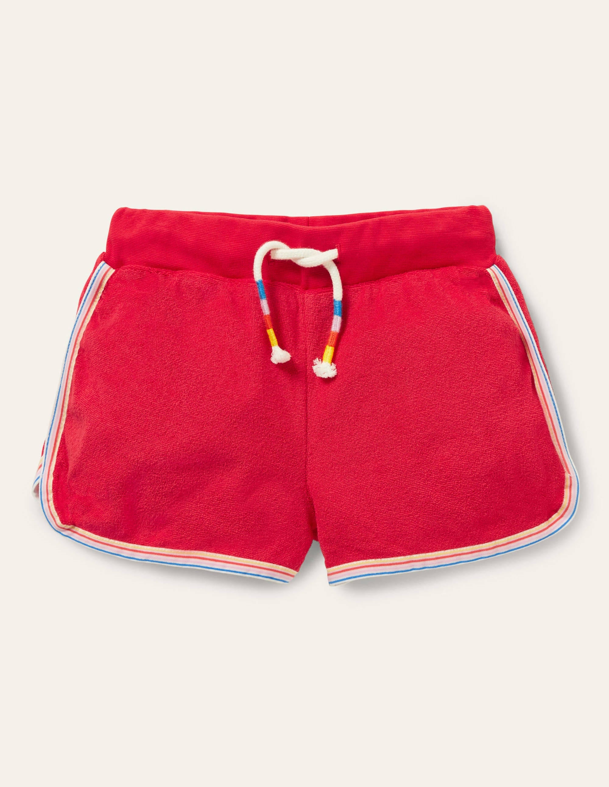 Retro Towelling Shorts-Fire Red - Image 1
