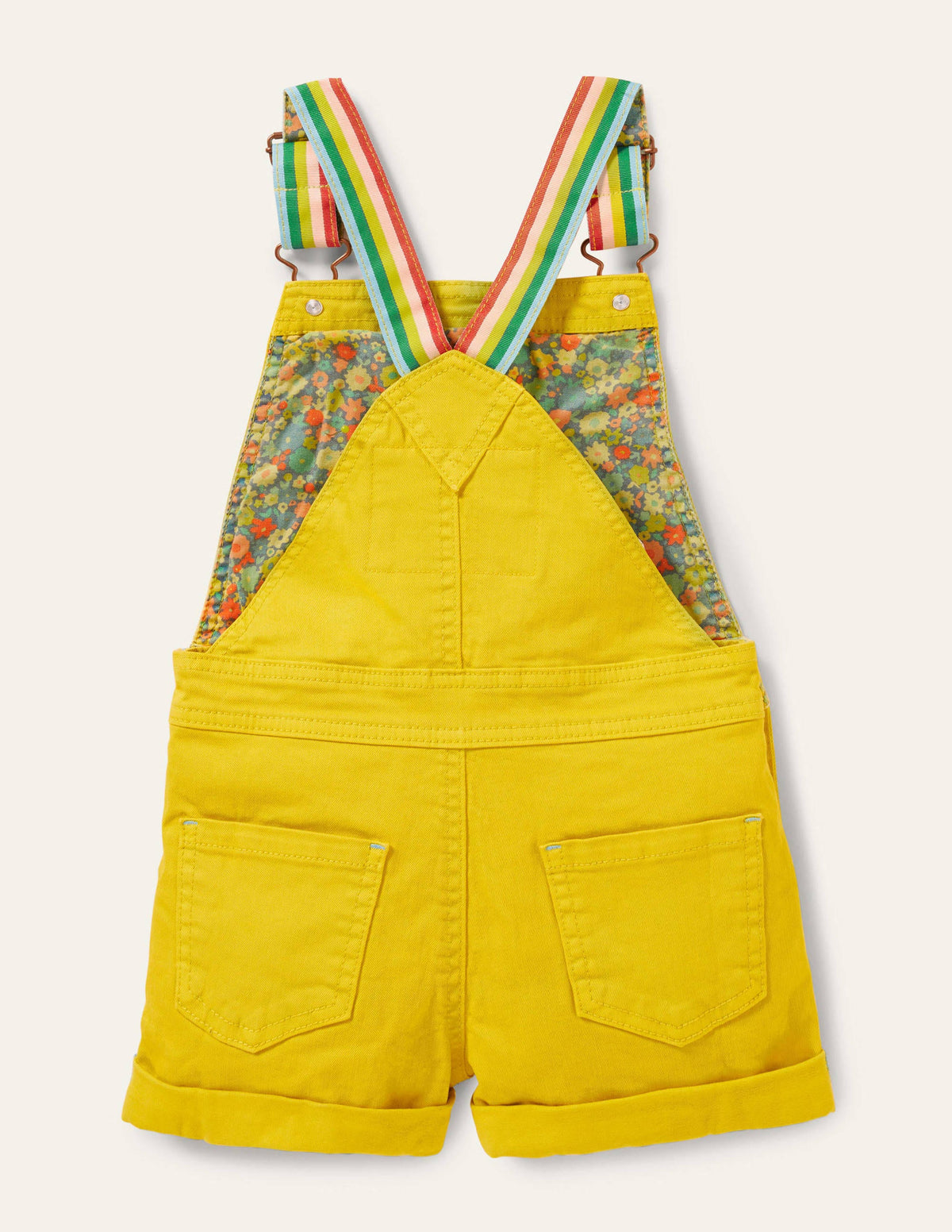 Fun Short Dungarees-Sweetcorn Yellow Flower-2