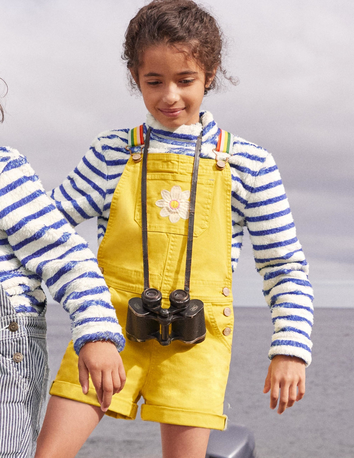 Fun Short Dungarees-Sweetcorn Yellow Flower - Image 8
