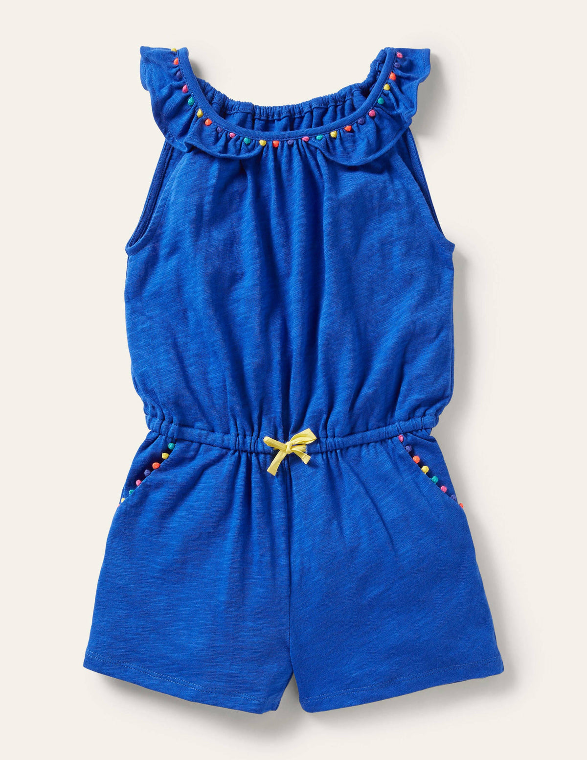 Charlie Pom Jersey Playsuit-Bold Blue - Image 1