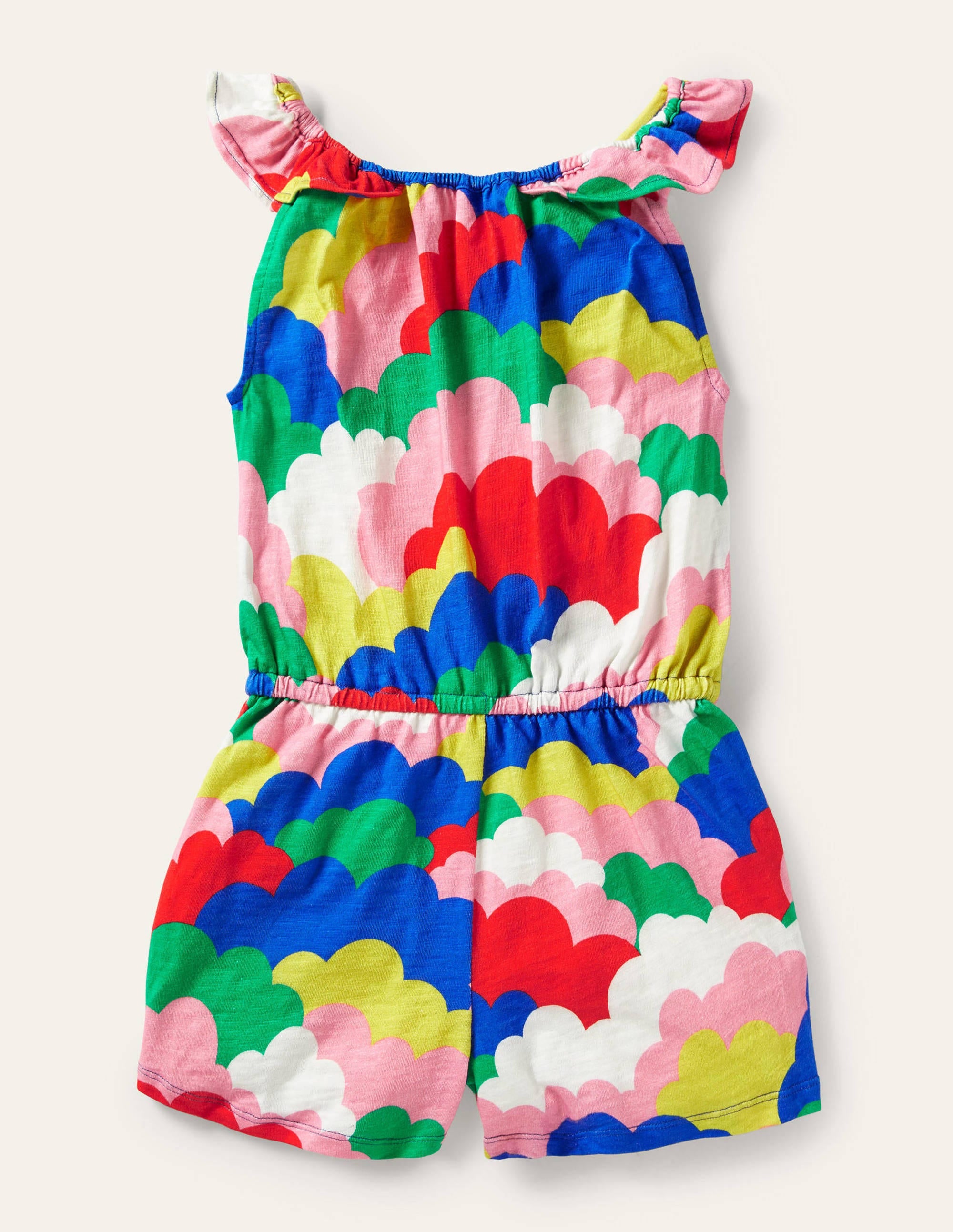 Charlie Pom Jersey Playsuit-Multi Geo Clouds - Image 2