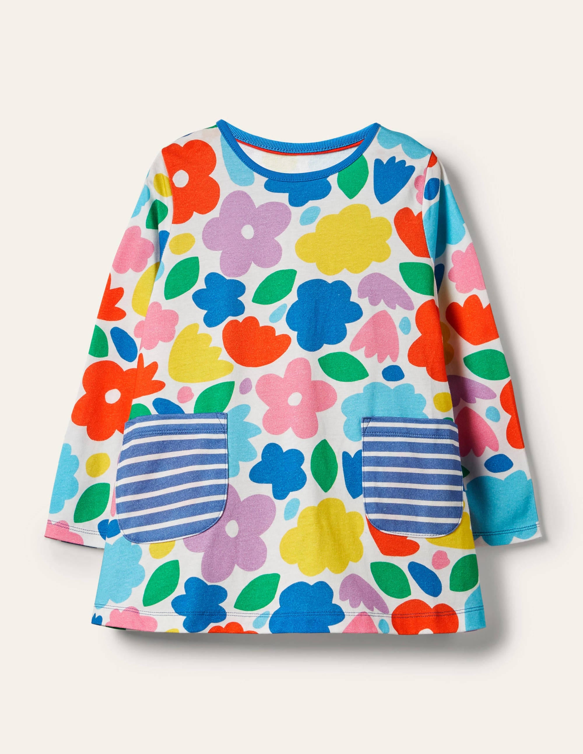 Printed Jersey Pocket Tunic-Multi Painted Floral - Image 1